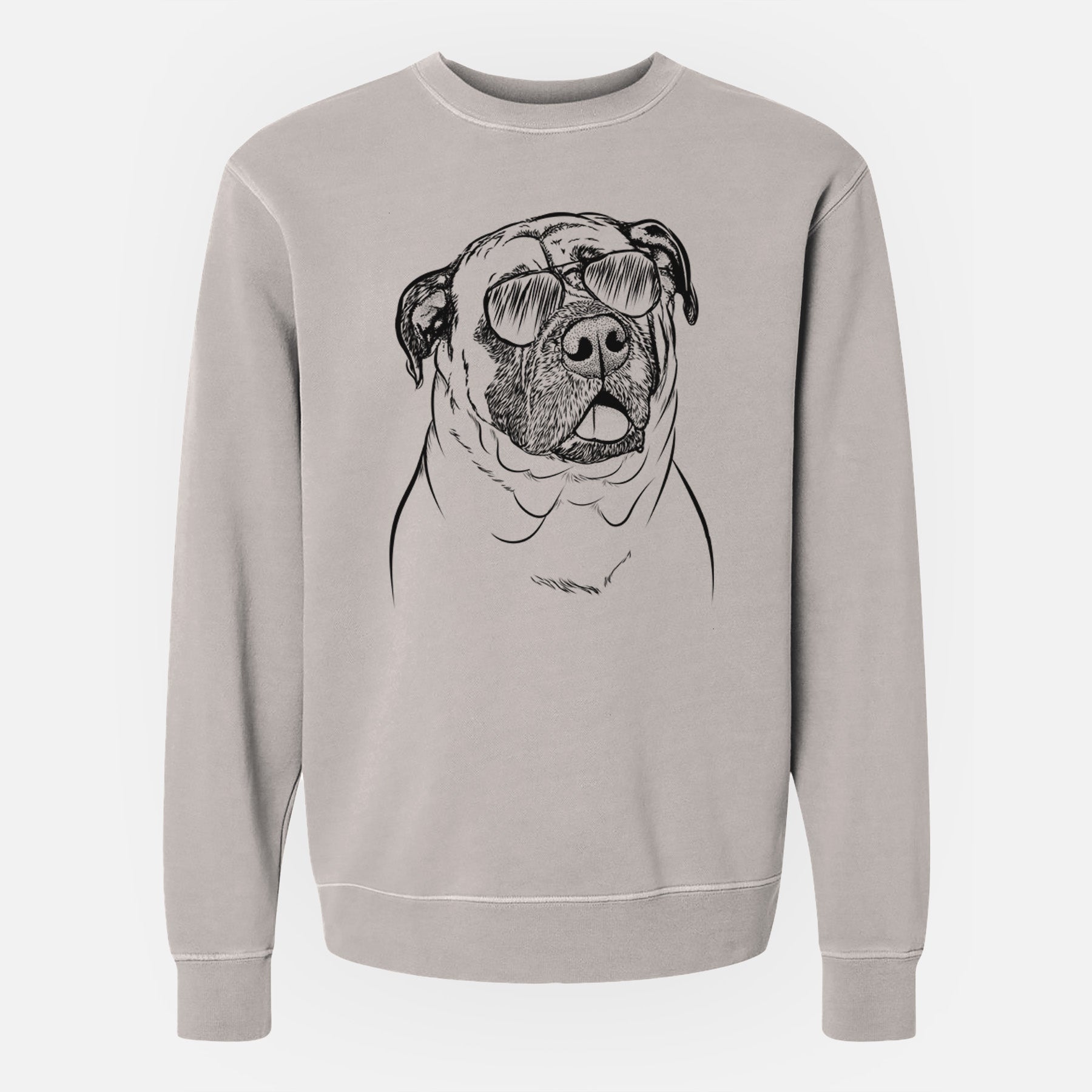 Aviator Big P the English Mastiff - Unisex Pigment Dyed Crew Sweatshirt