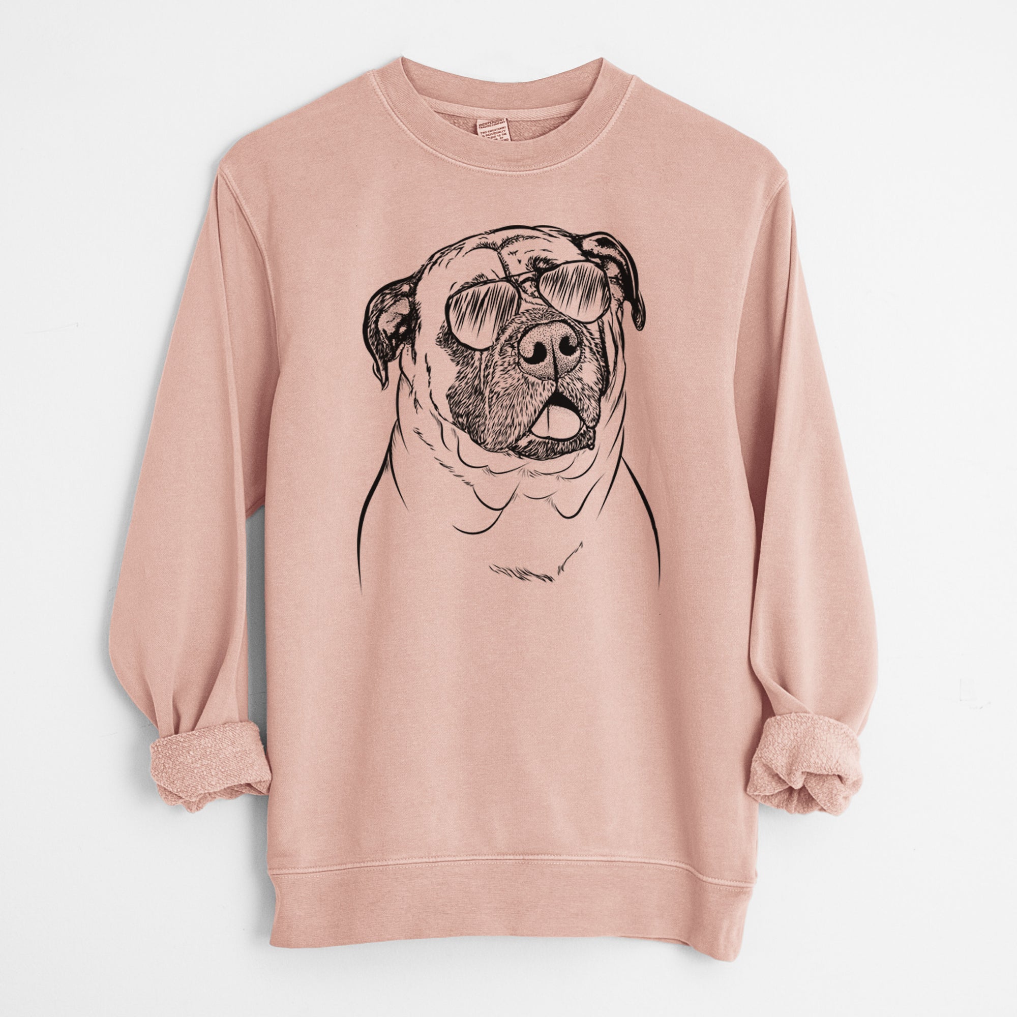 Aviator Big P the English Mastiff - Unisex Pigment Dyed Crew Sweatshirt