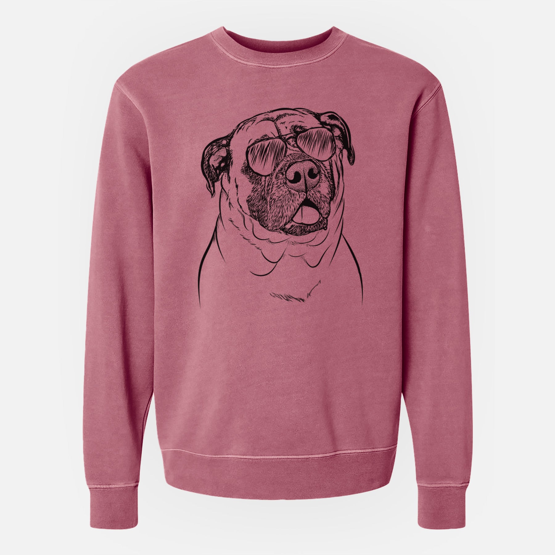 Aviator Big P the English Mastiff - Unisex Pigment Dyed Crew Sweatshirt