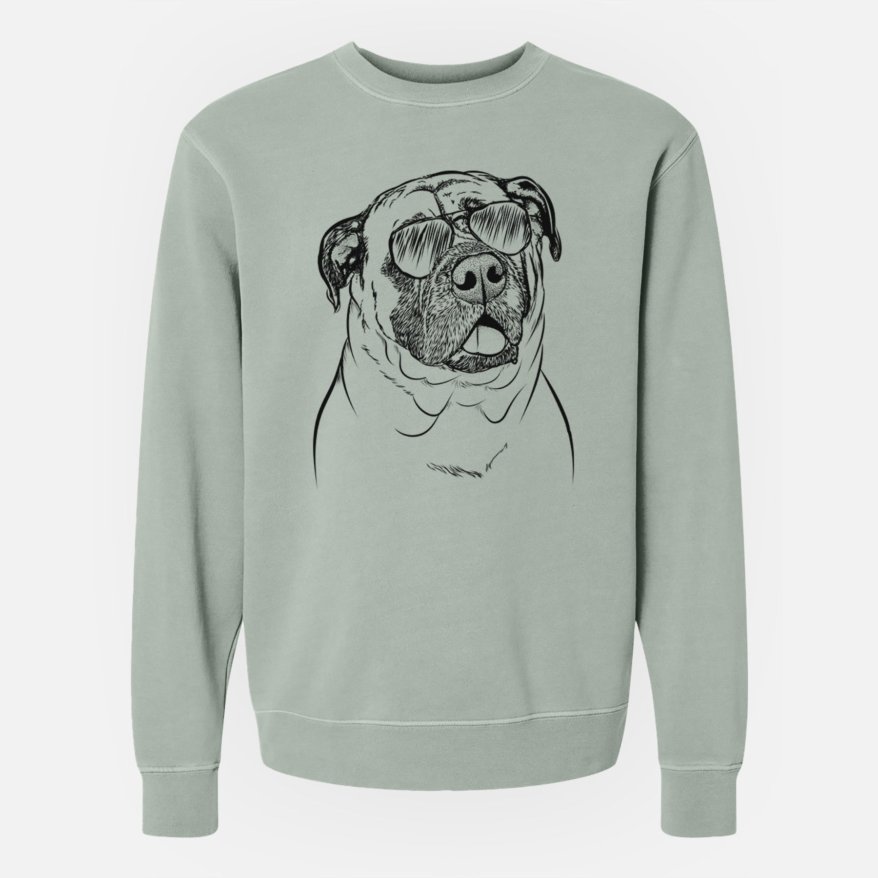 Aviator Big P the English Mastiff - Unisex Pigment Dyed Crew Sweatshirt