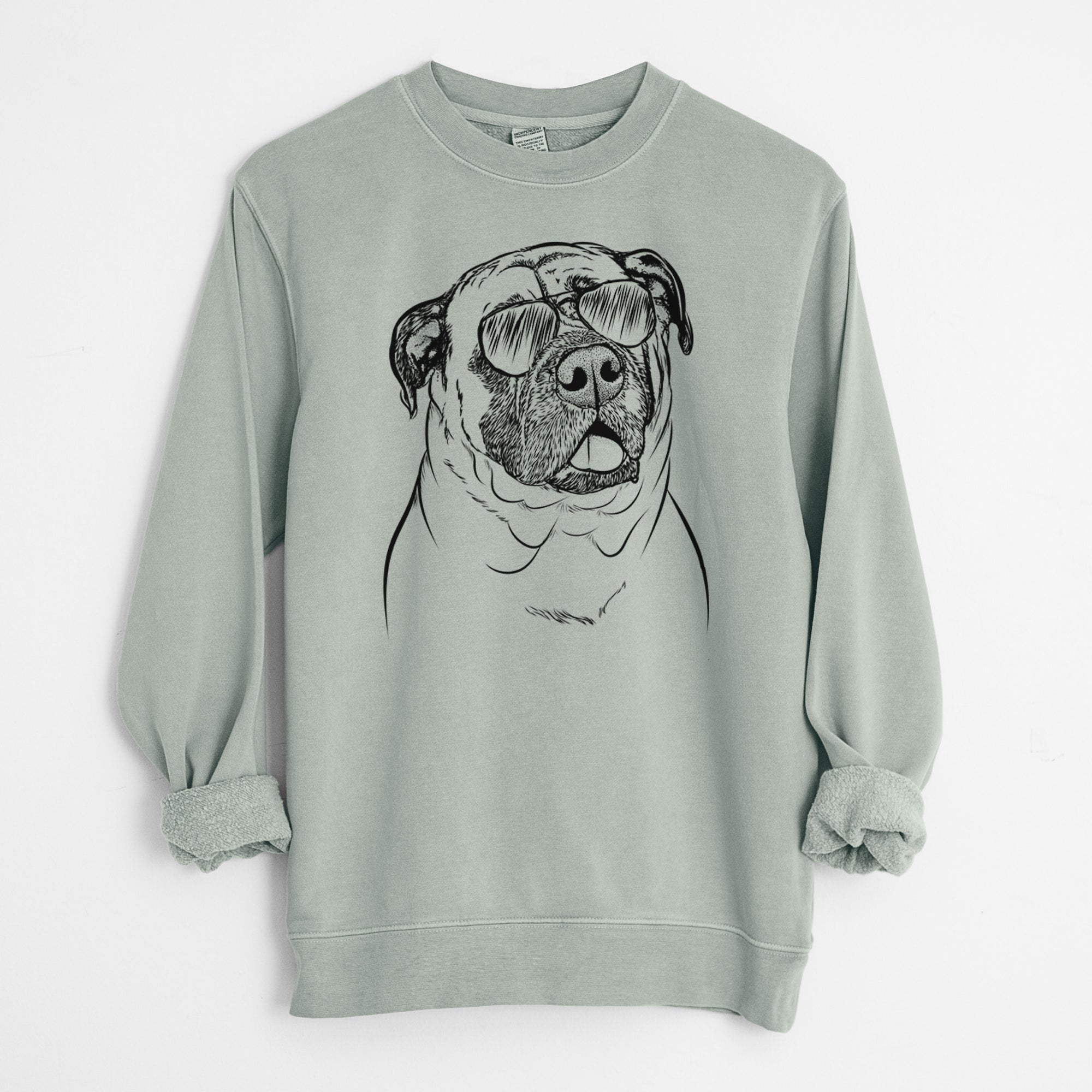 Aviator Big P the English Mastiff - Unisex Pigment Dyed Crew Sweatshirt