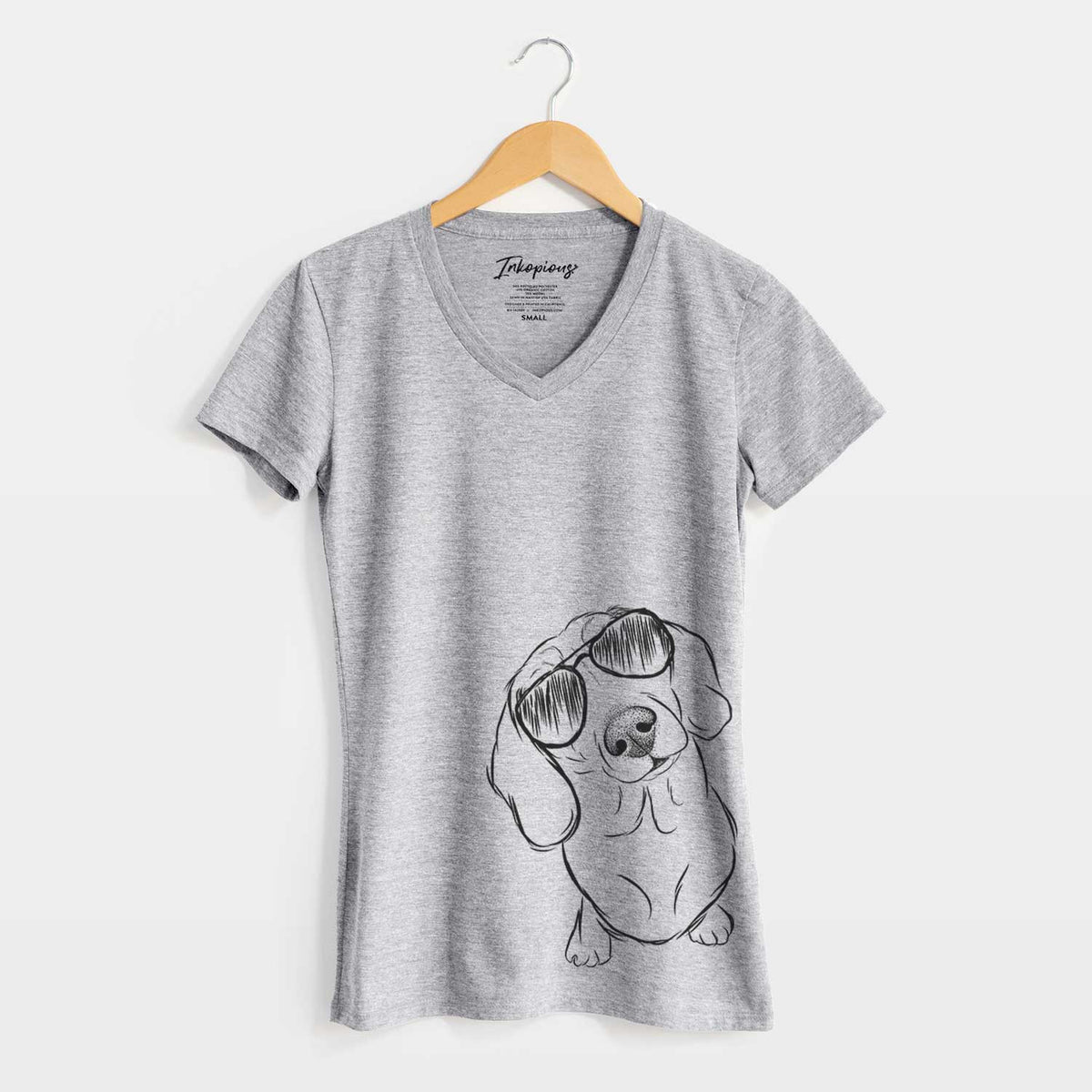 Aviator Bill the Dachshund - Women&#39;s V-neck Shirt