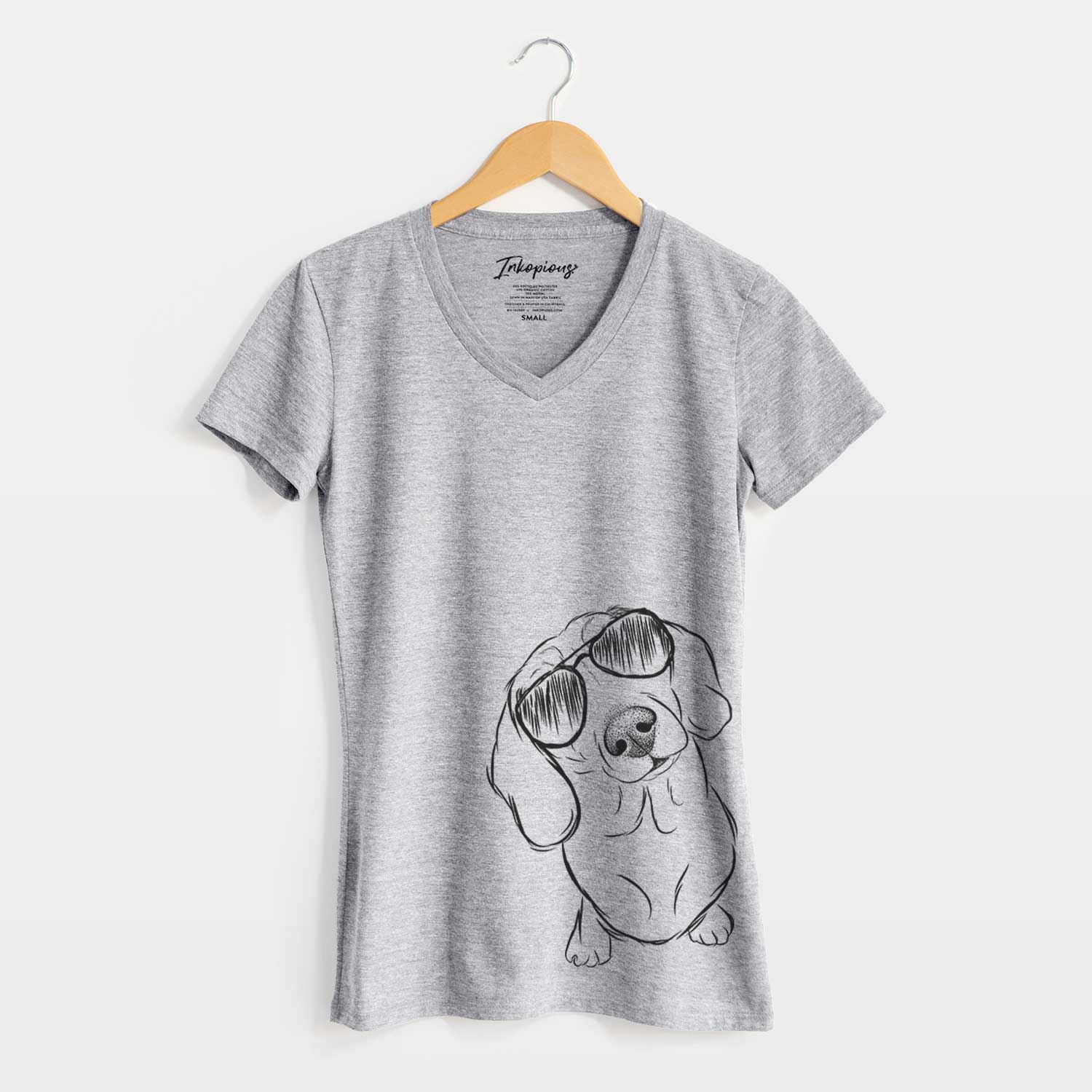 Aviator Bill the Dachshund - Women's V-neck Shirt