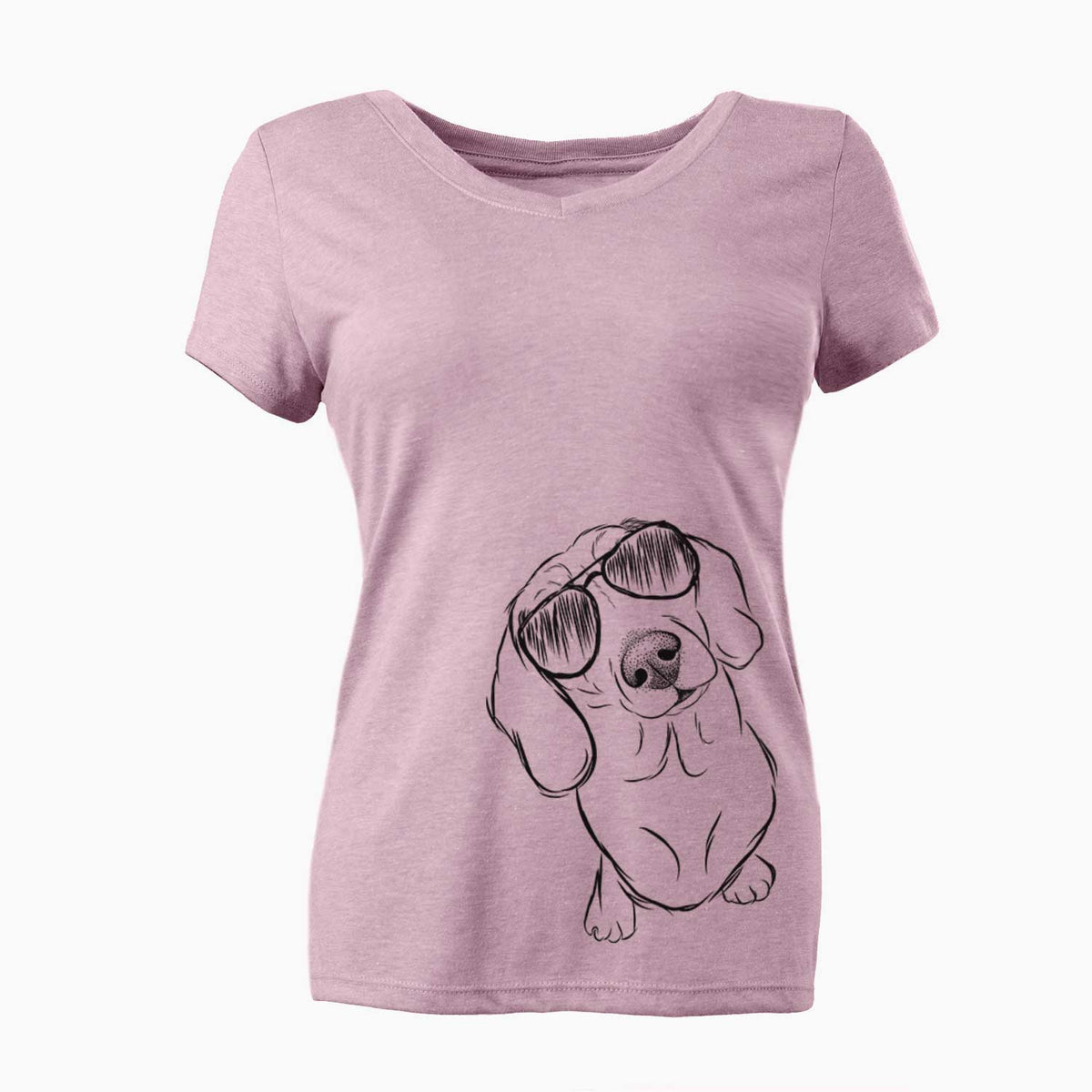 Aviator Bill the Dachshund - Women's V-neck Shirt