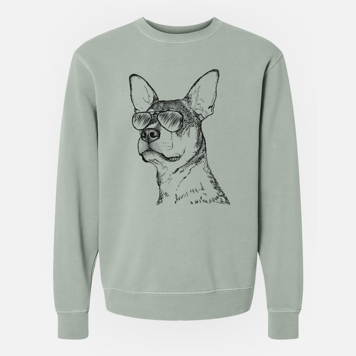 Aviator Bill the Heeler Mix - Unisex Pigment Dyed Crew Sweatshirt