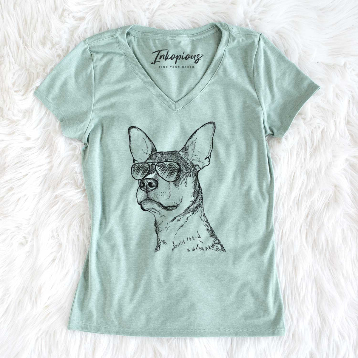 Aviator Bill the Heeler Mix - Women's V-neck Shirt
