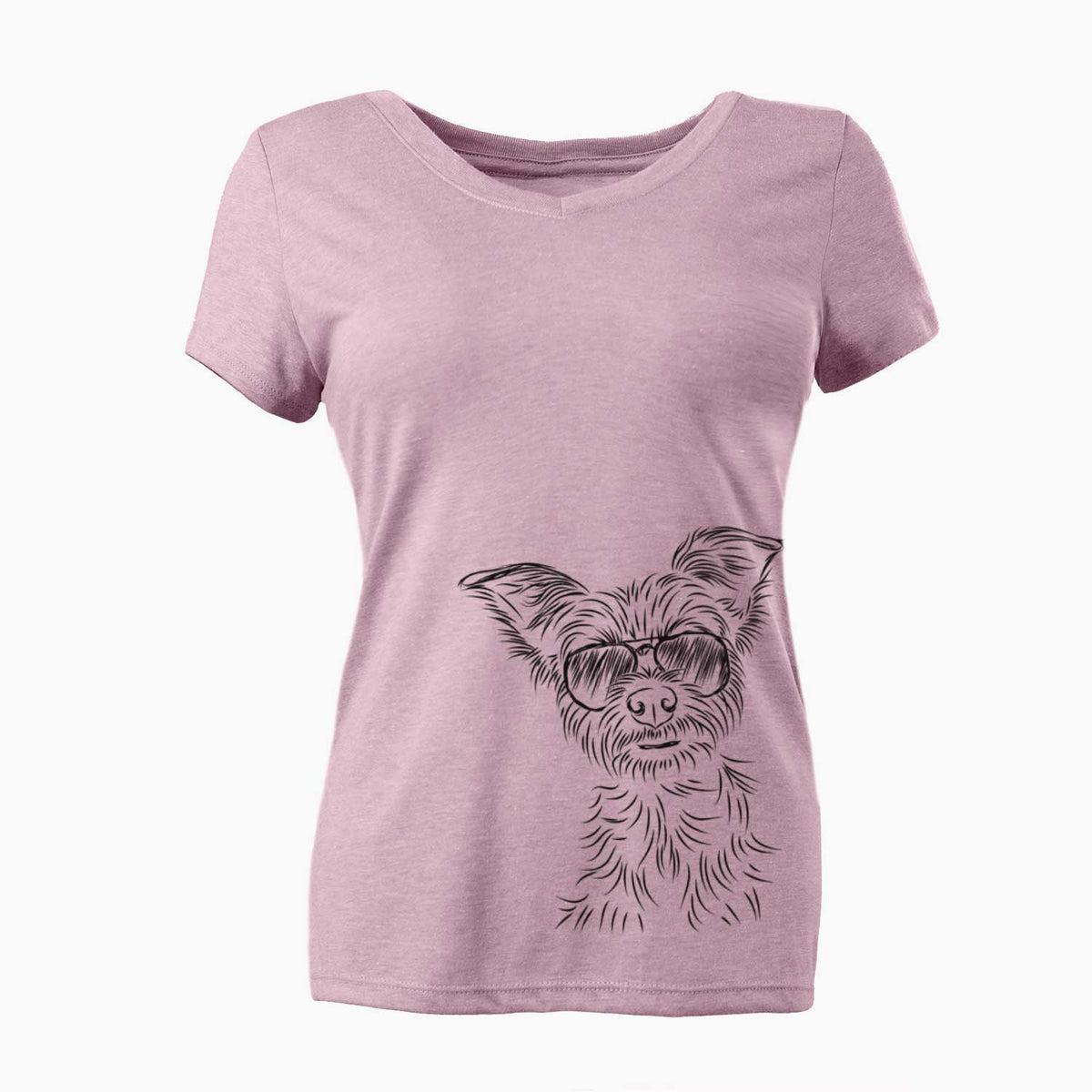 Aviator Bingo the Yorkshire Terrier - Women's V-neck Shirt