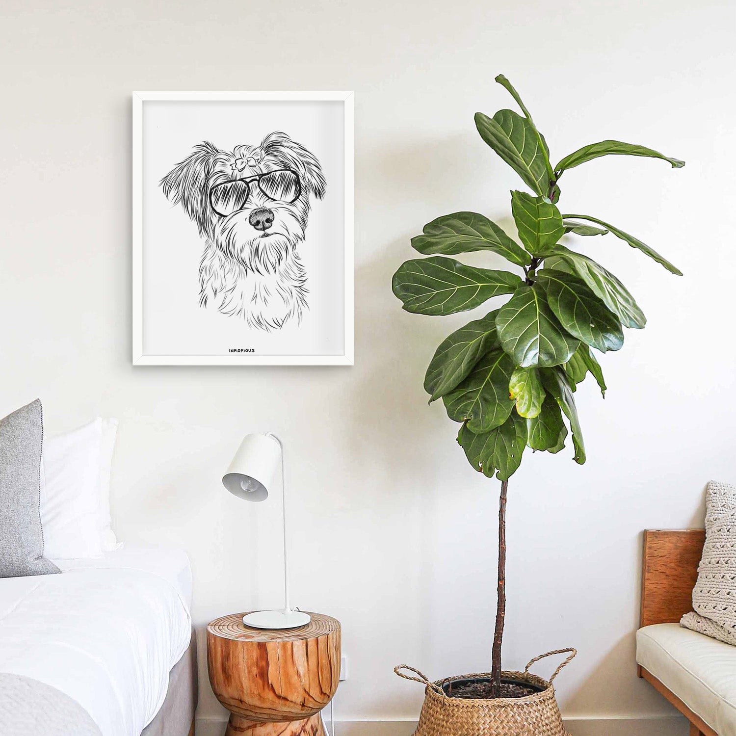 Birdee the Schnauzer Mix Art Print