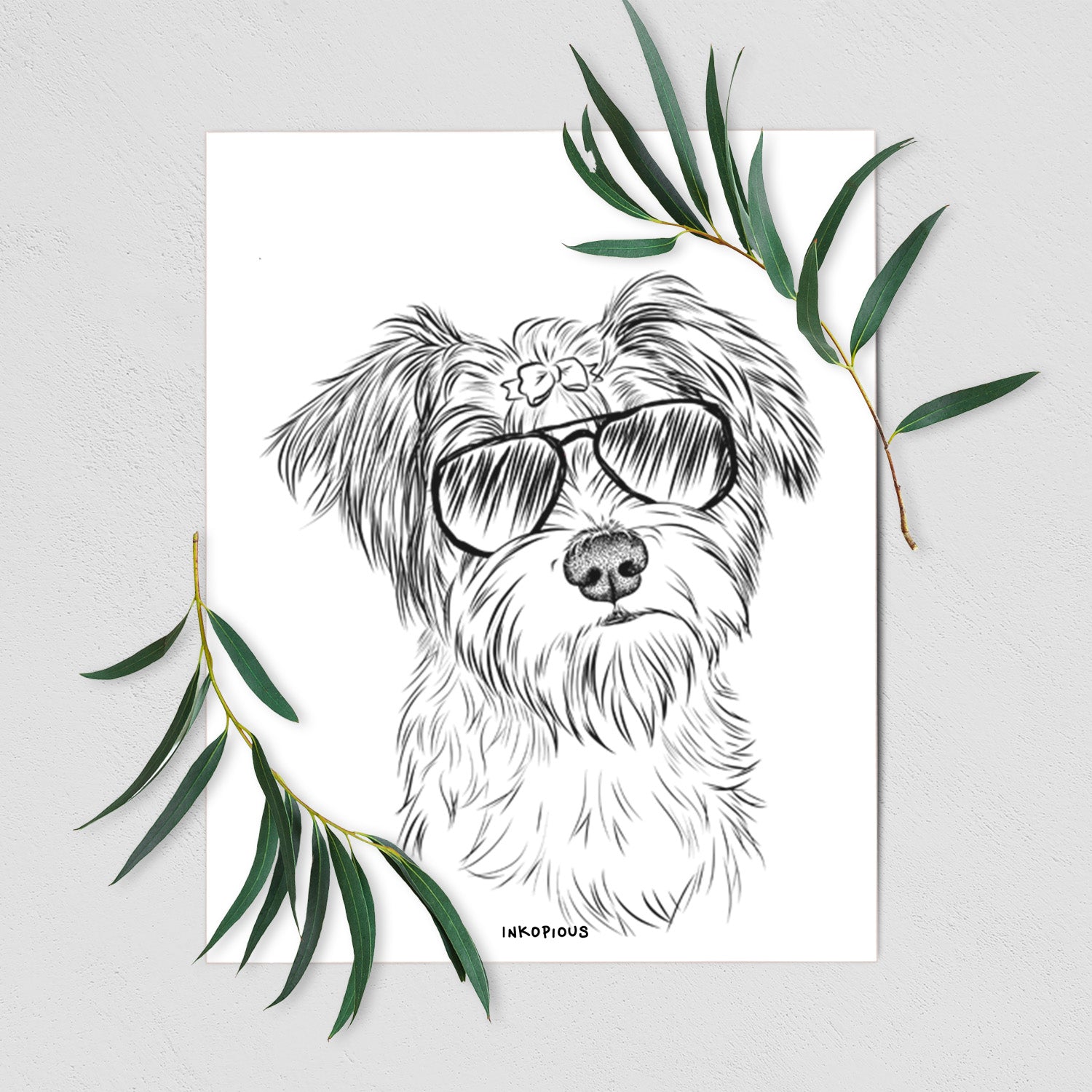 Birdee the Schnauzer Mix Art Print