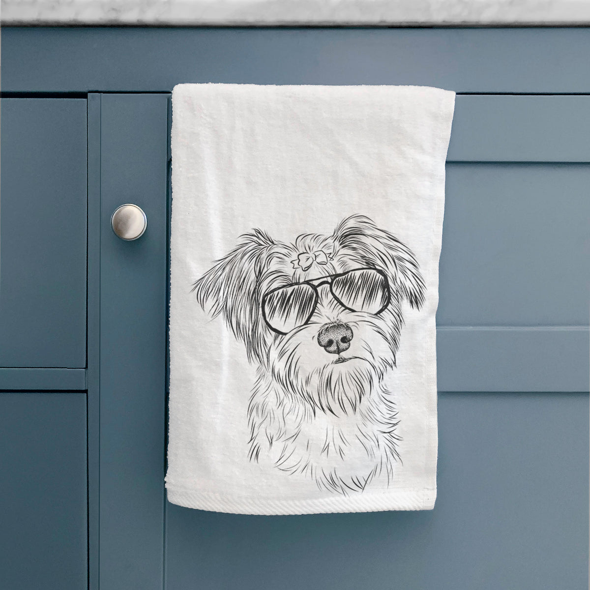 Birdee the Schnauzer Mix Decorative Hand Towel