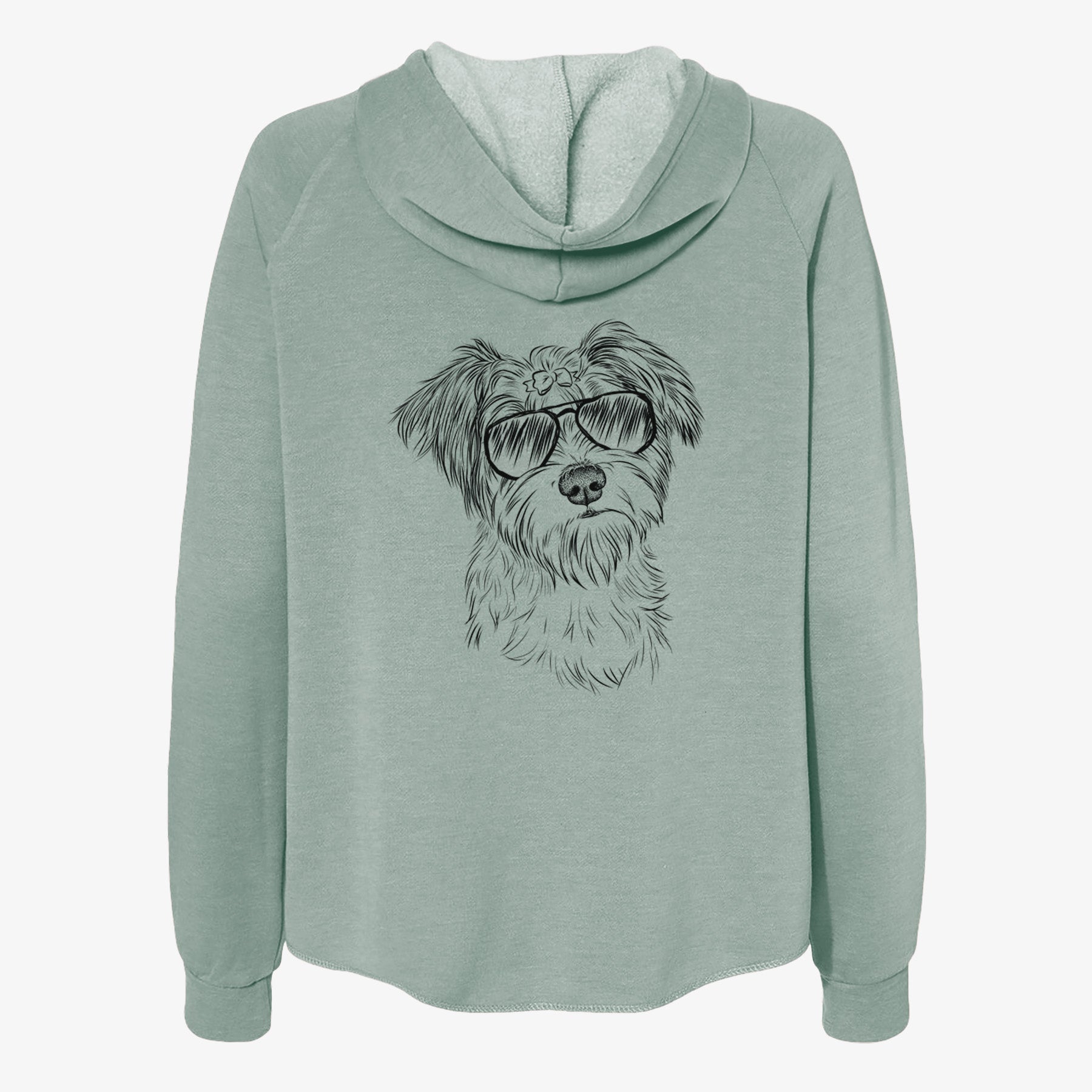 Birdee the Schnauzer Mix - Women's Cali Wave Zip-Up Sweatshirt