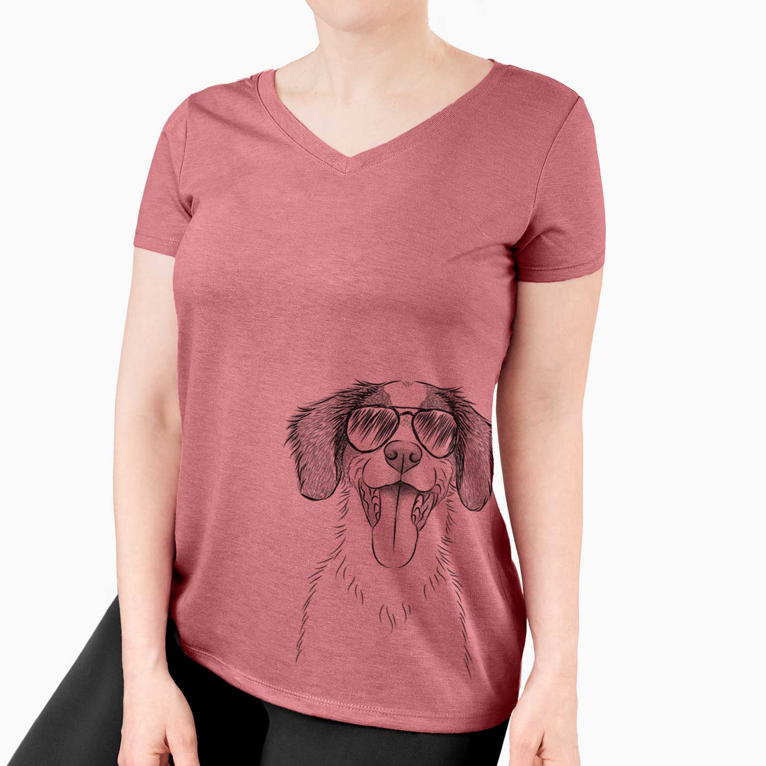 Aviator Birdie the Brittany - Women's V-neck Shirt