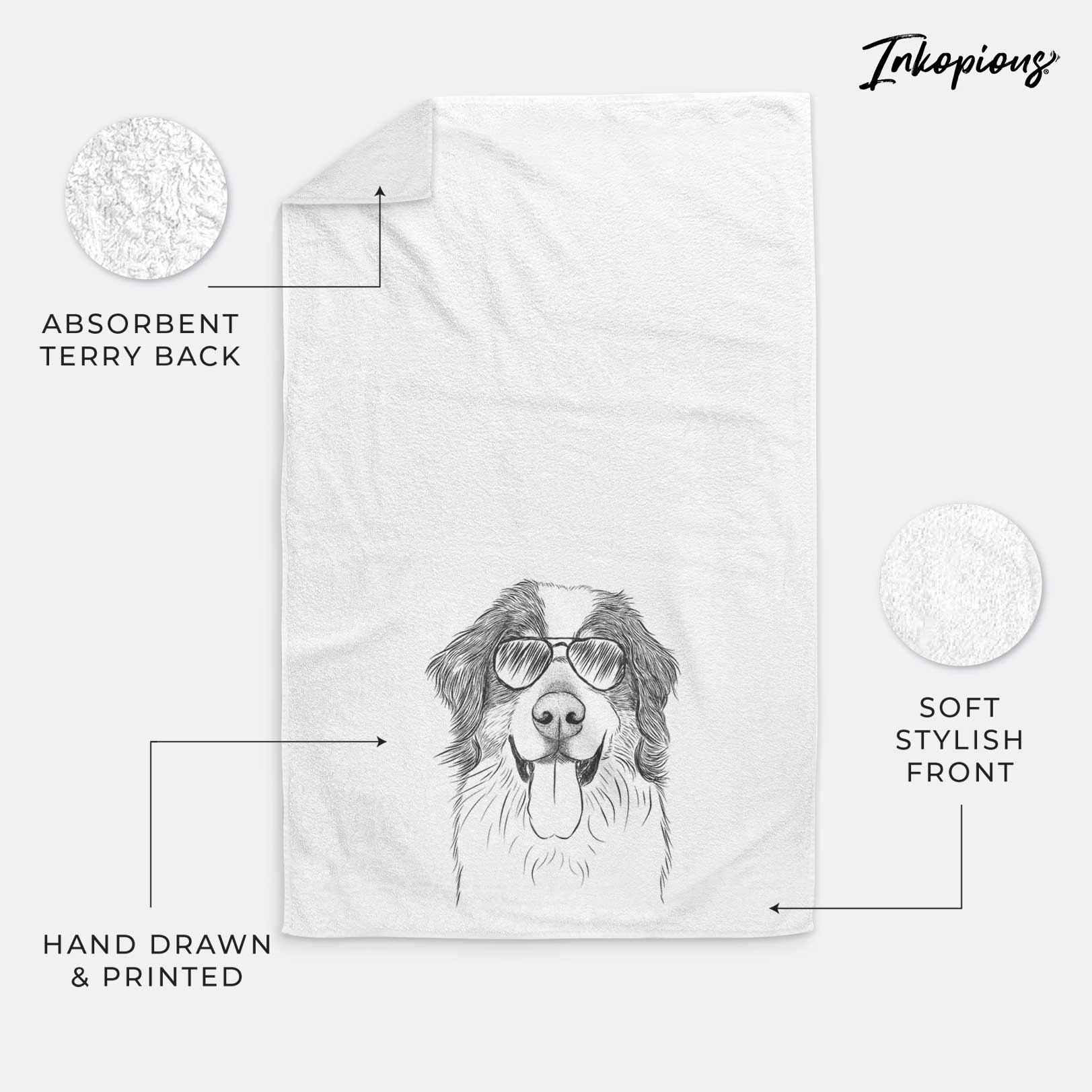 Blaze the Bernese Mountain Dog Decorative Hand Towel