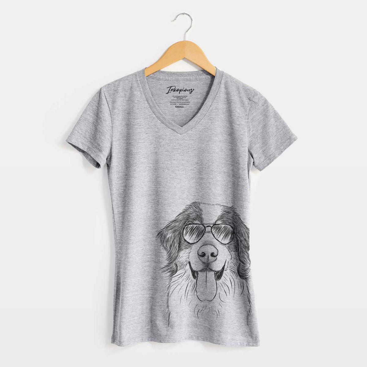 Aviator Blaze the Bernese Mountain Dog - Women's V-neck Shirt