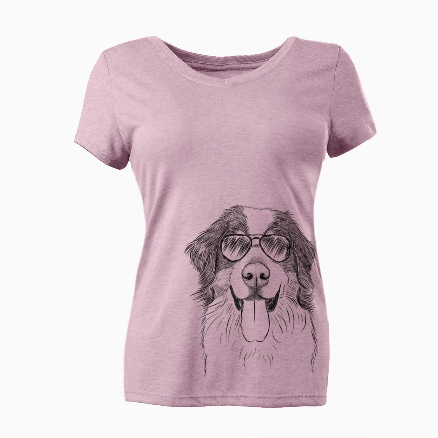 Aviator Blaze the Bernese Mountain Dog - Women's V-neck Shirt