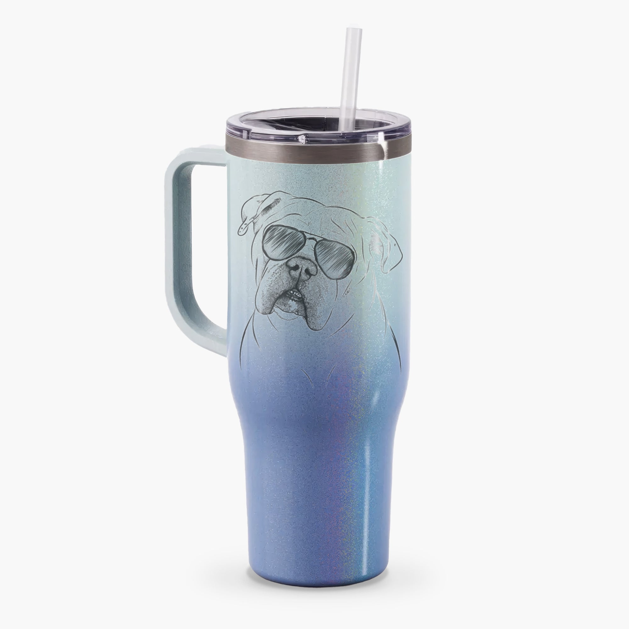 Blossom the English Bulldog - 40oz Tumbler with Handle