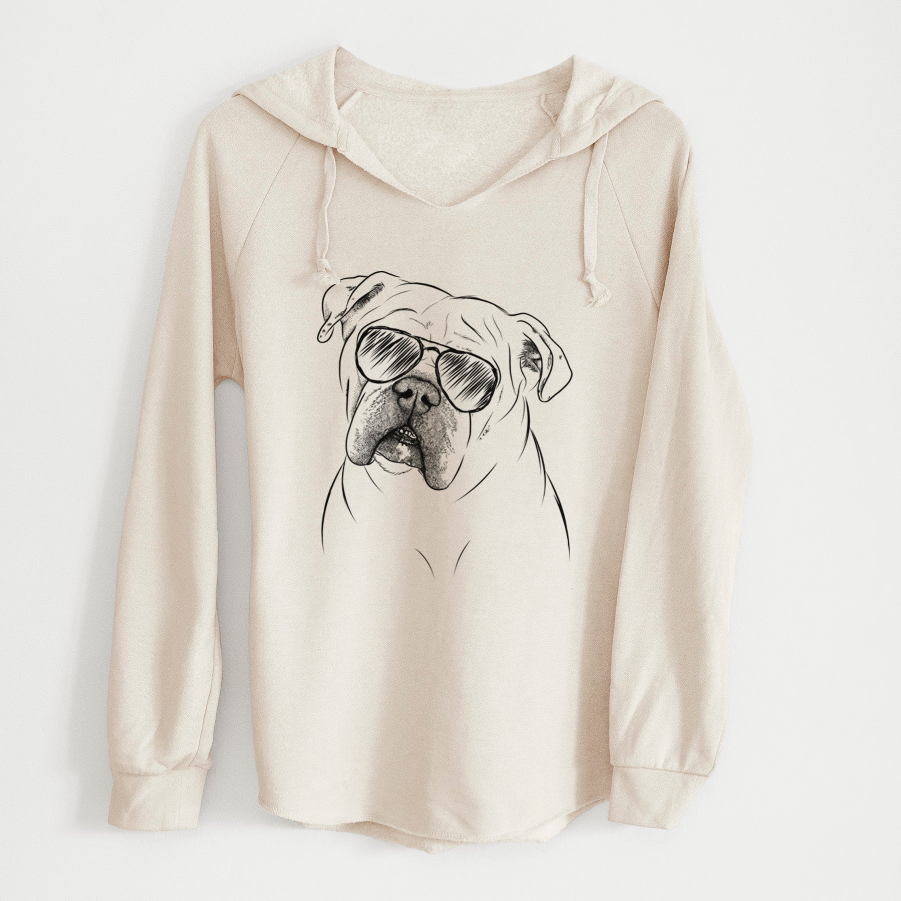 Aviator Blossom the English Bulldog - Cali Wave Hooded Sweatshirt