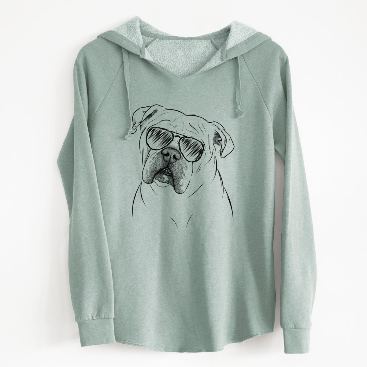 Aviator Blossom the English Bulldog - Cali Wave Hooded Sweatshirt