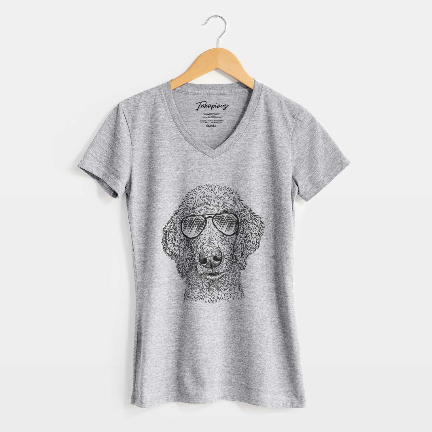 Aviator Blossom the Poodle - Women's V-neck Shirt