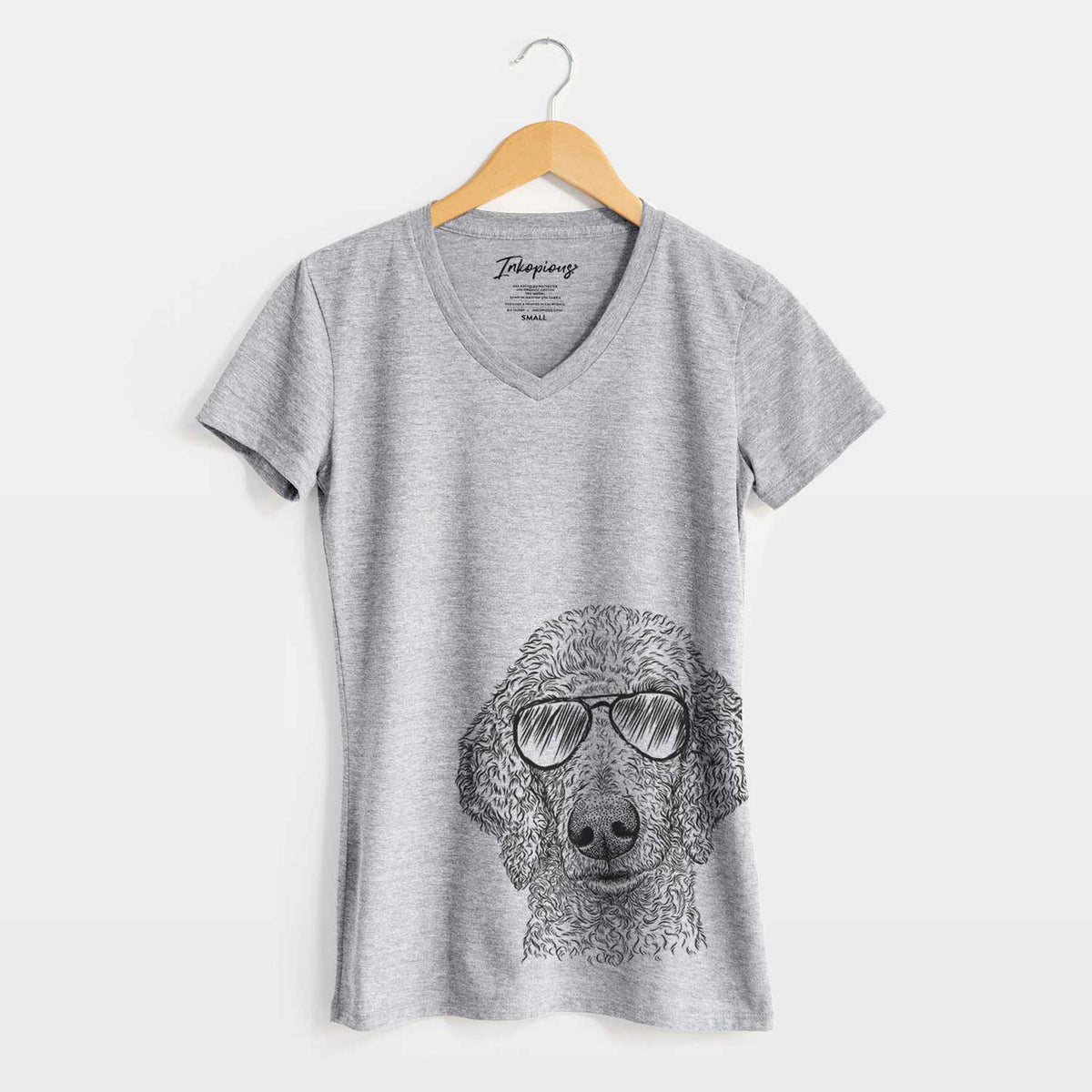 Aviator Blossom the Poodle - Women&#39;s V-neck Shirt