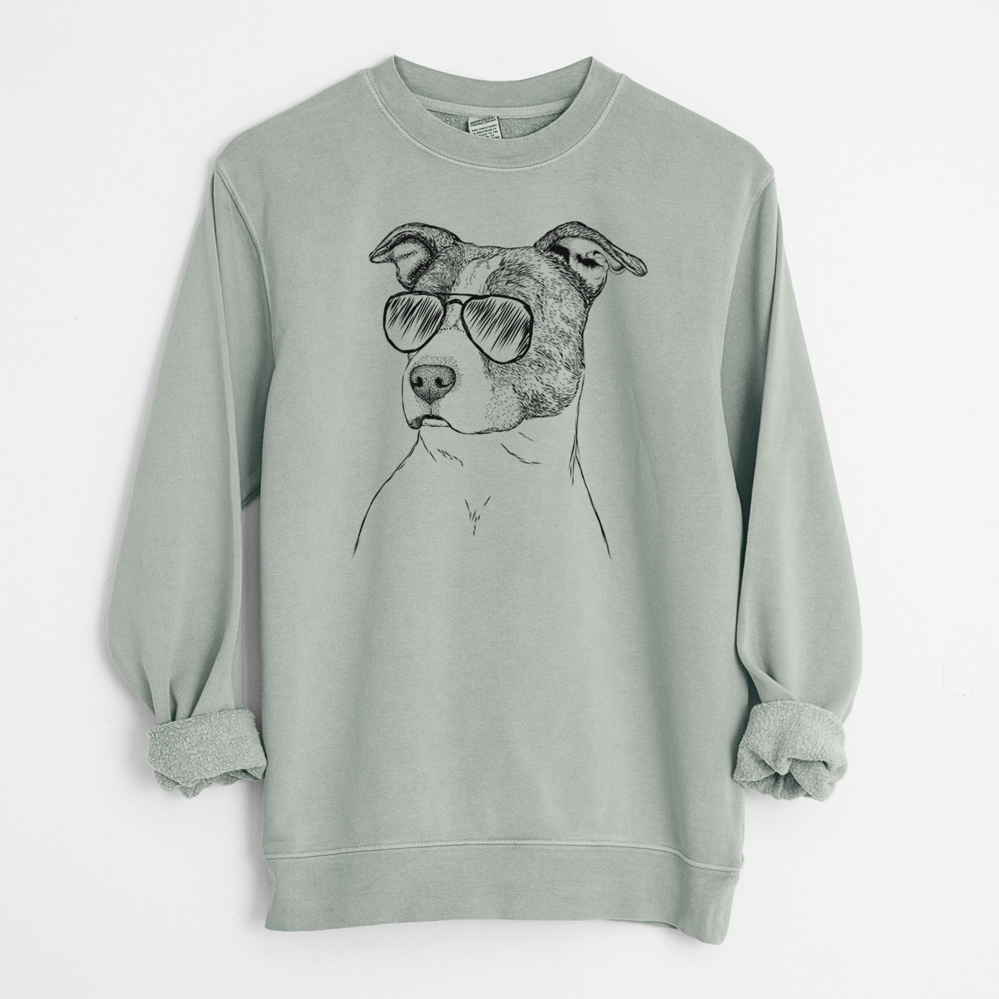 Aviator Blu the Pitbull - Unisex Pigment Dyed Crew Sweatshirt