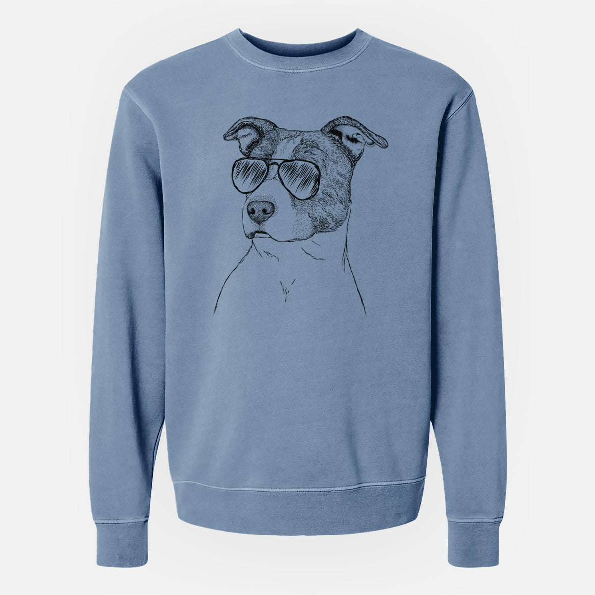 Aviator Blu the Pitbull - Unisex Pigment Dyed Crew Sweatshirt