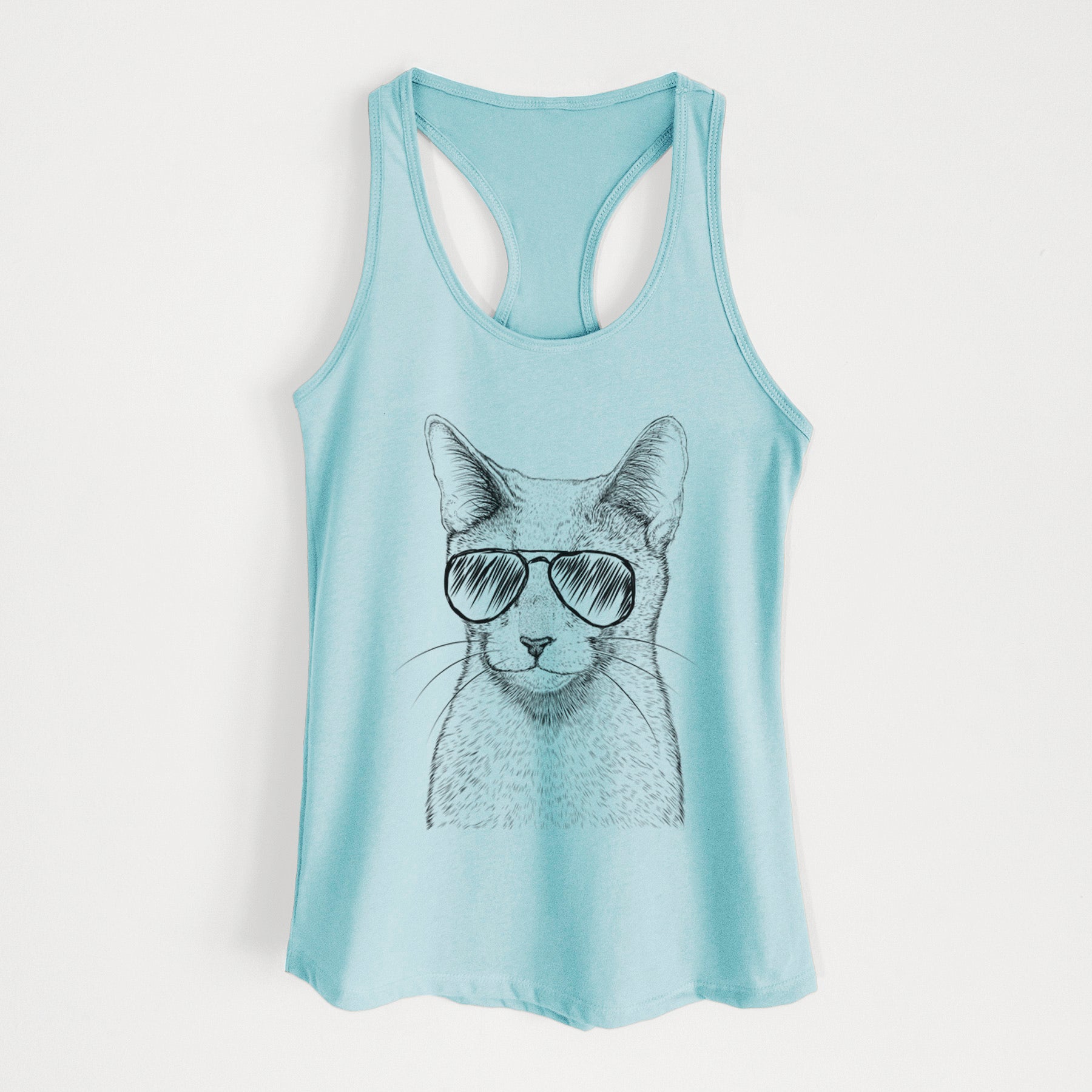 Blue the Russsian Blue Cat - Women's Racerback Tanktop