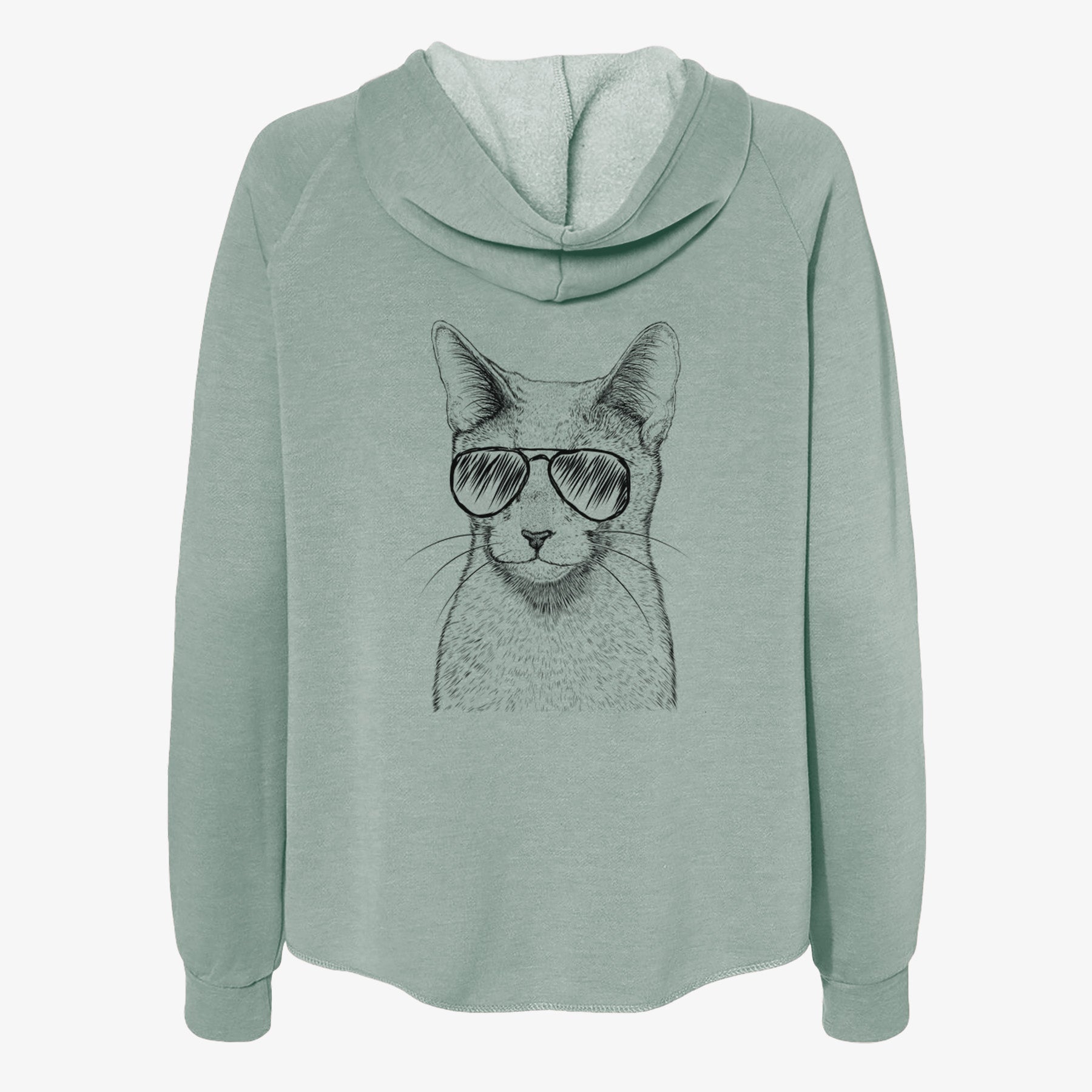 Blue the Russsian Blue Cat - Women's Cali Wave Zip-Up Sweatshirt