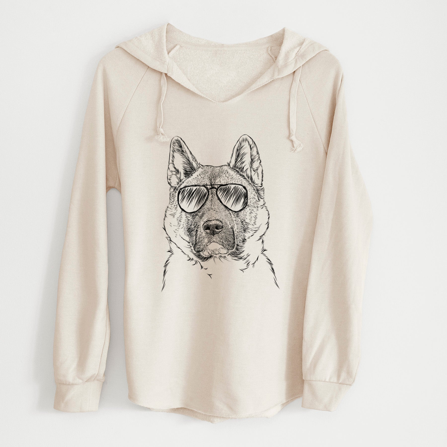 Aviator Bo the American Akita - Cali Wave Hooded Sweatshirt