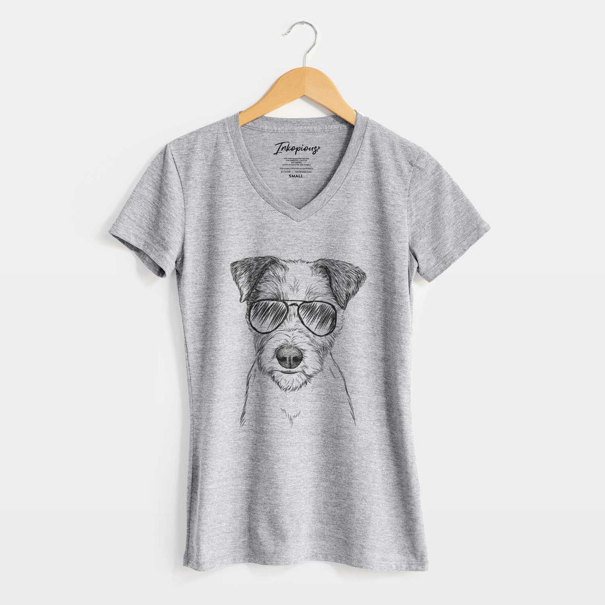 Aviator Bogart the Parson Russell Terrier - Women's V-neck Shirt