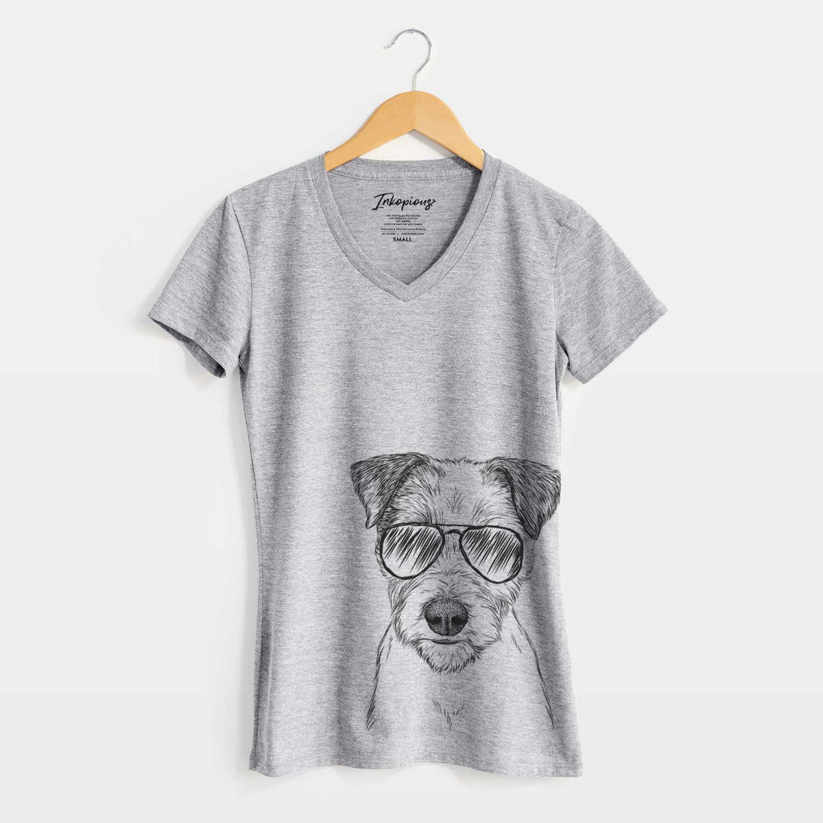 Aviator Bogart the Parson Russell Terrier - Women&#39;s V-neck Shirt