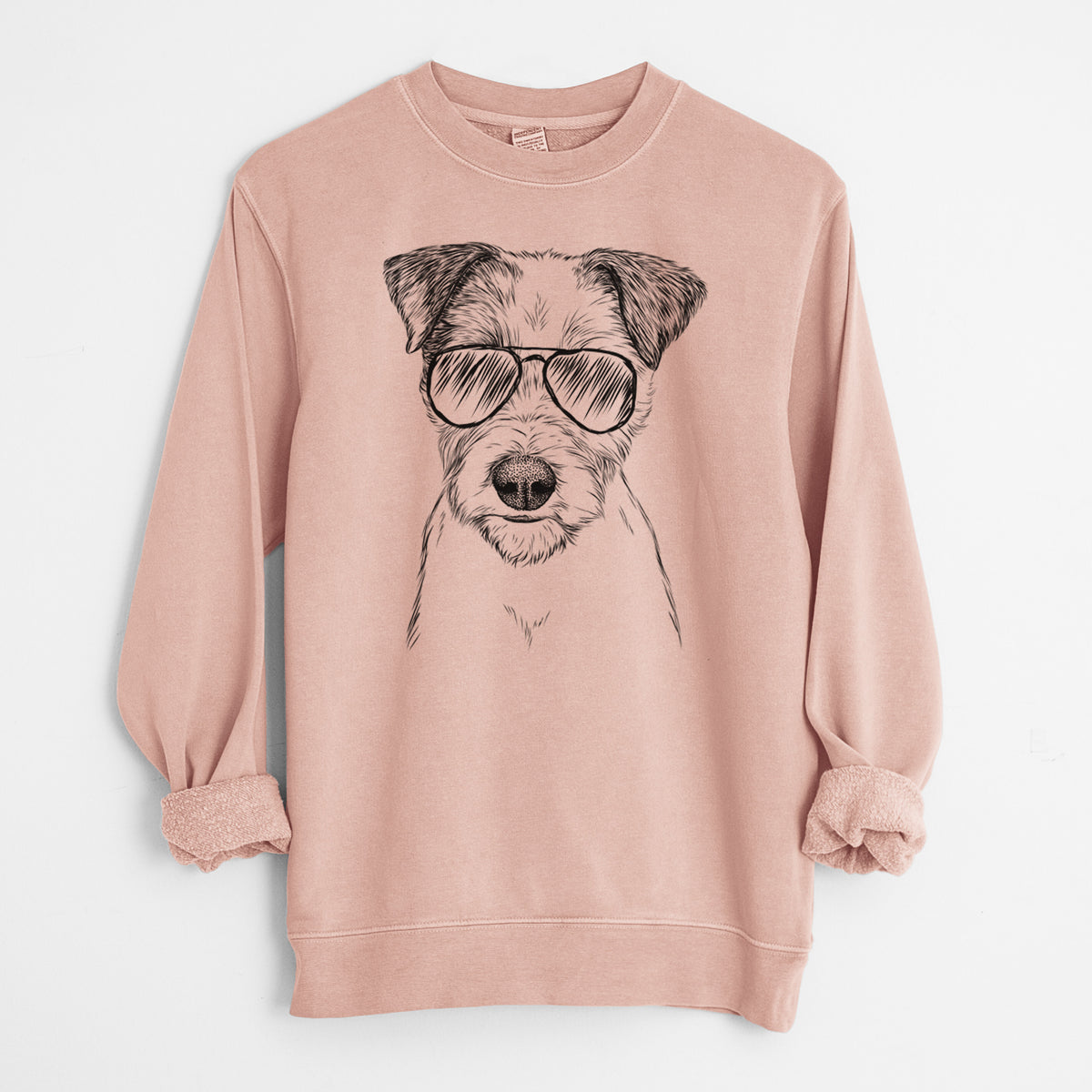 Aviator Bogart the Parson Russell Terrier - Unisex Pigment Dyed Crew Sweatshirt