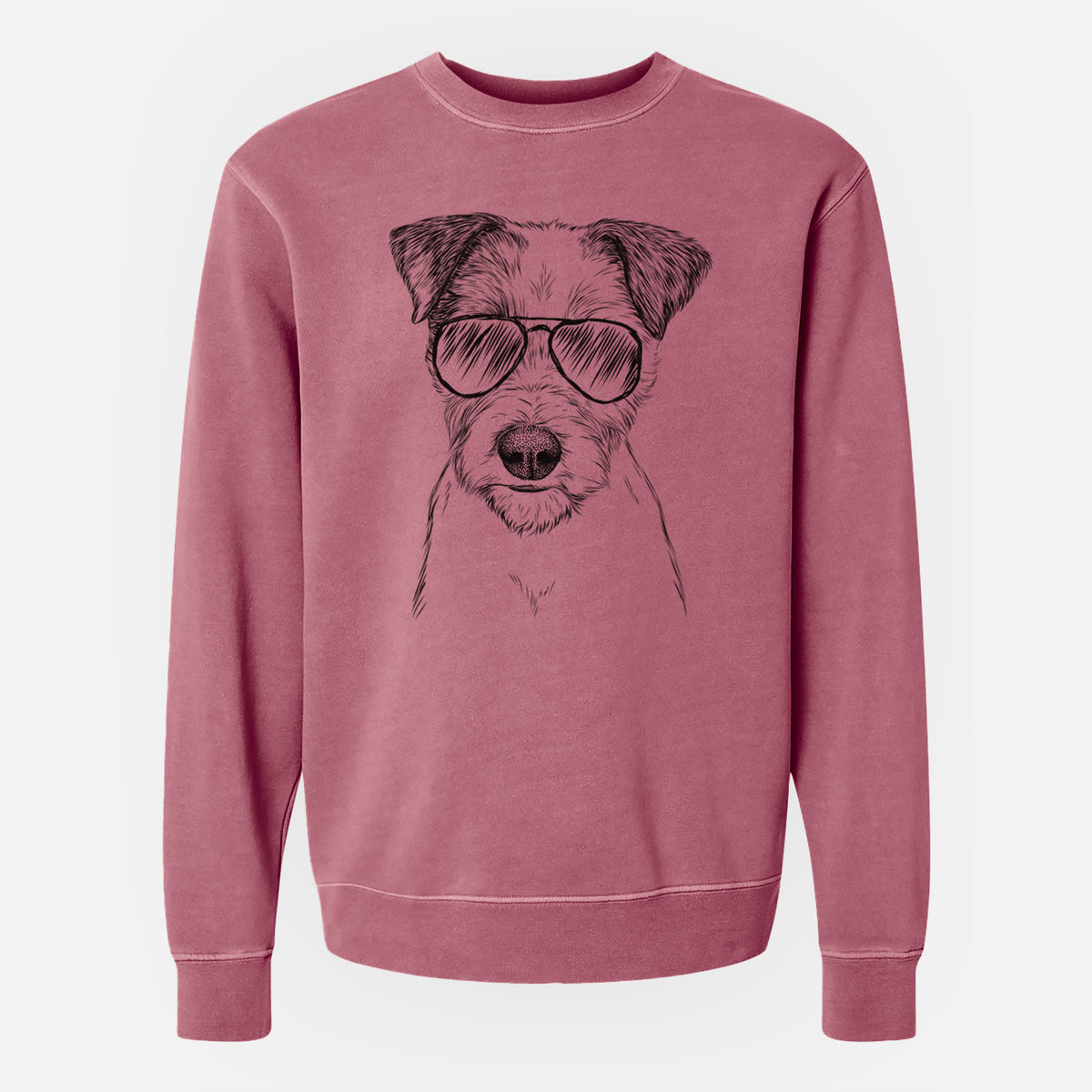 Aviator Bogart the Parson Russell Terrier - Unisex Pigment Dyed Crew Sweatshirt
