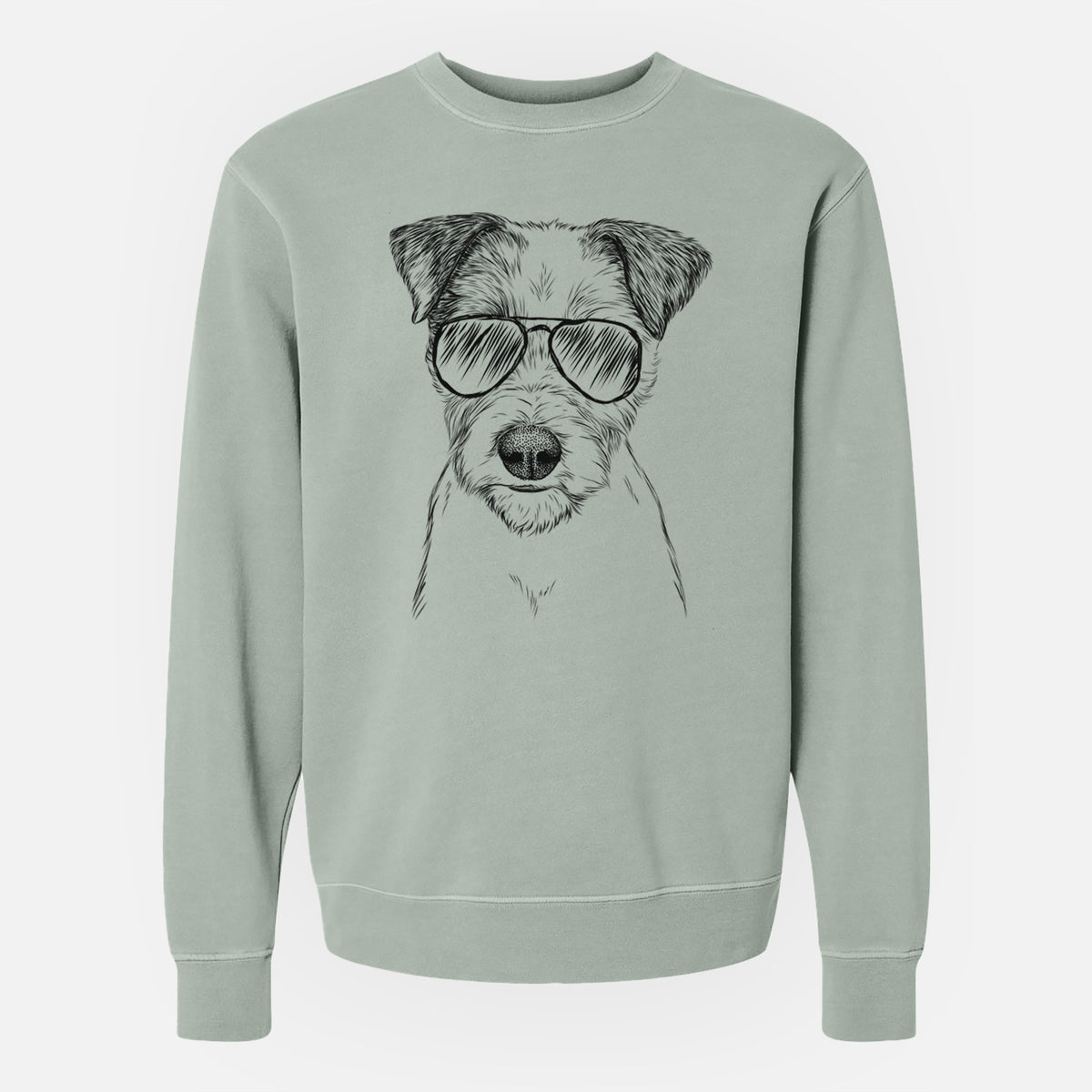 Aviator Bogart the Parson Russell Terrier - Unisex Pigment Dyed Crew Sweatshirt