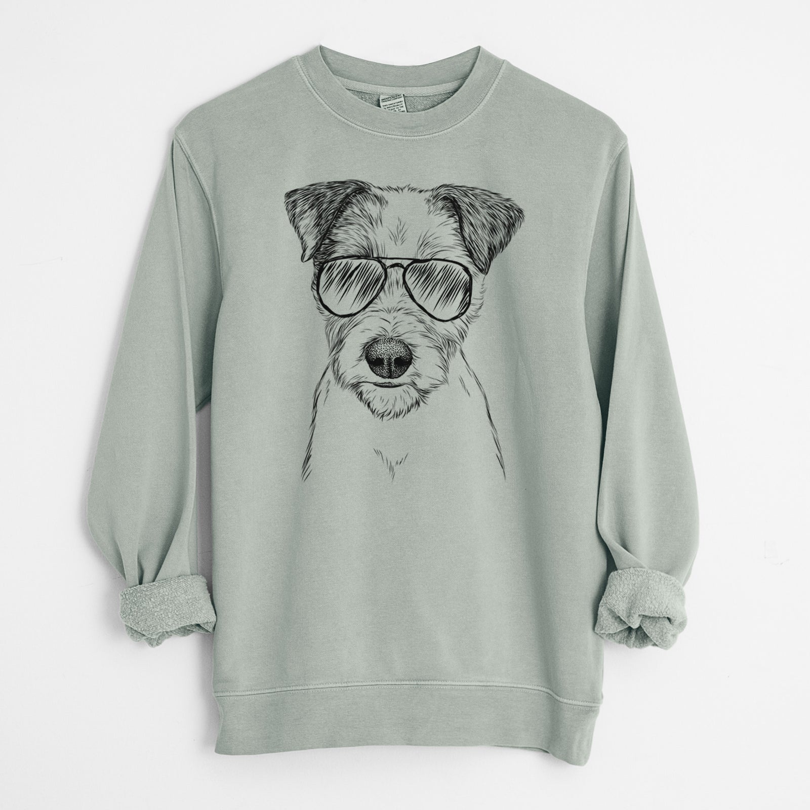 Aviator Bogart the Parson Russell Terrier - Unisex Pigment Dyed Crew Sweatshirt