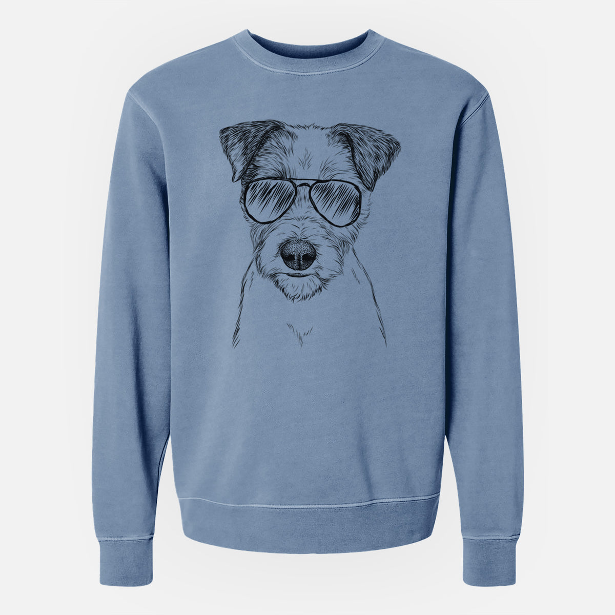 Aviator Bogart the Parson Russell Terrier - Unisex Pigment Dyed Crew Sweatshirt