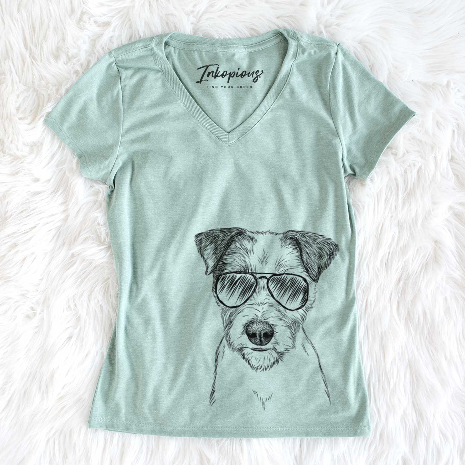 Aviator Bogart the Parson Russell Terrier - Women's V-neck Shirt