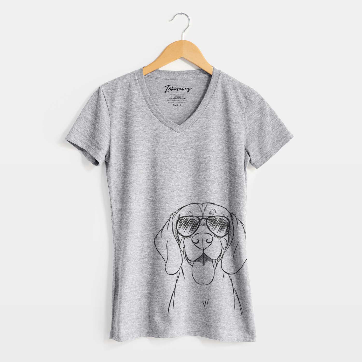 Aviator Bogie the Beagle - Women's V-neck Shirt