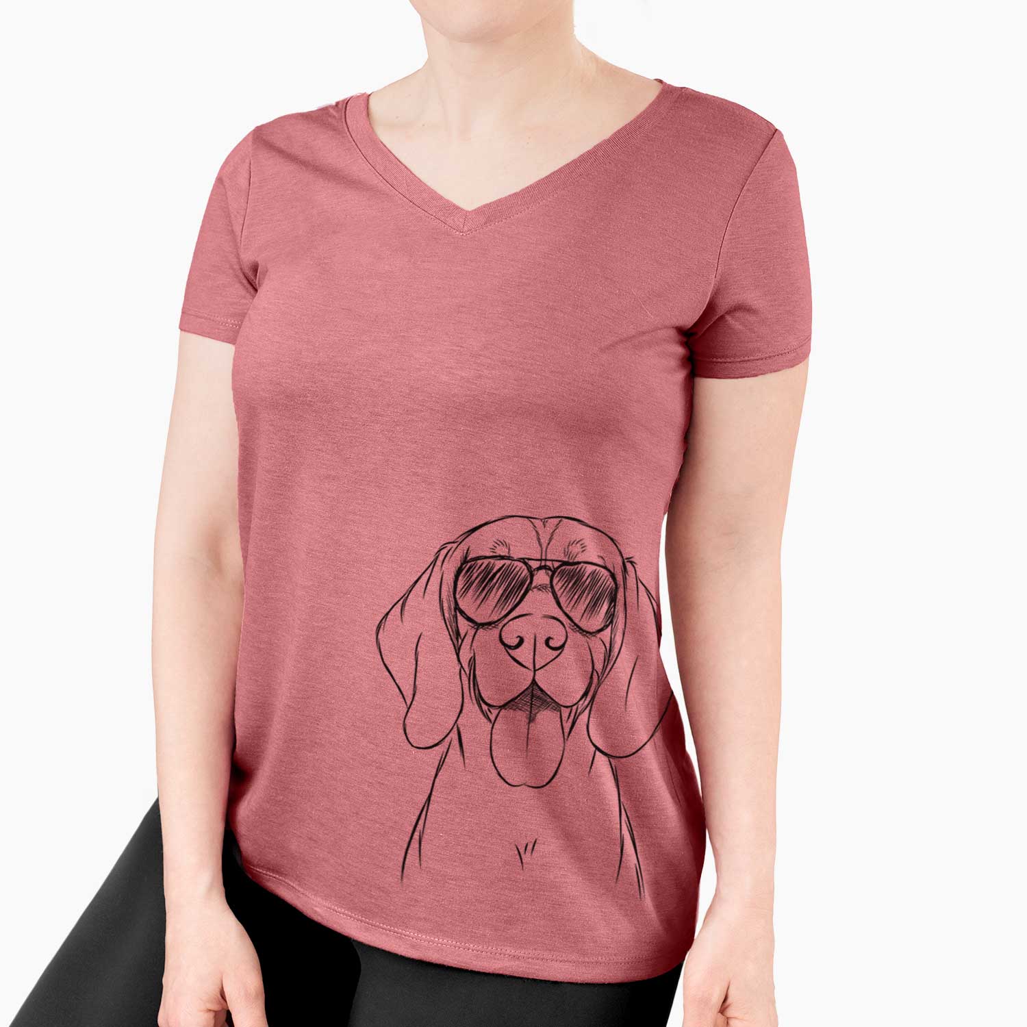 Aviator Bogie the Beagle - Women's V-neck Shirt