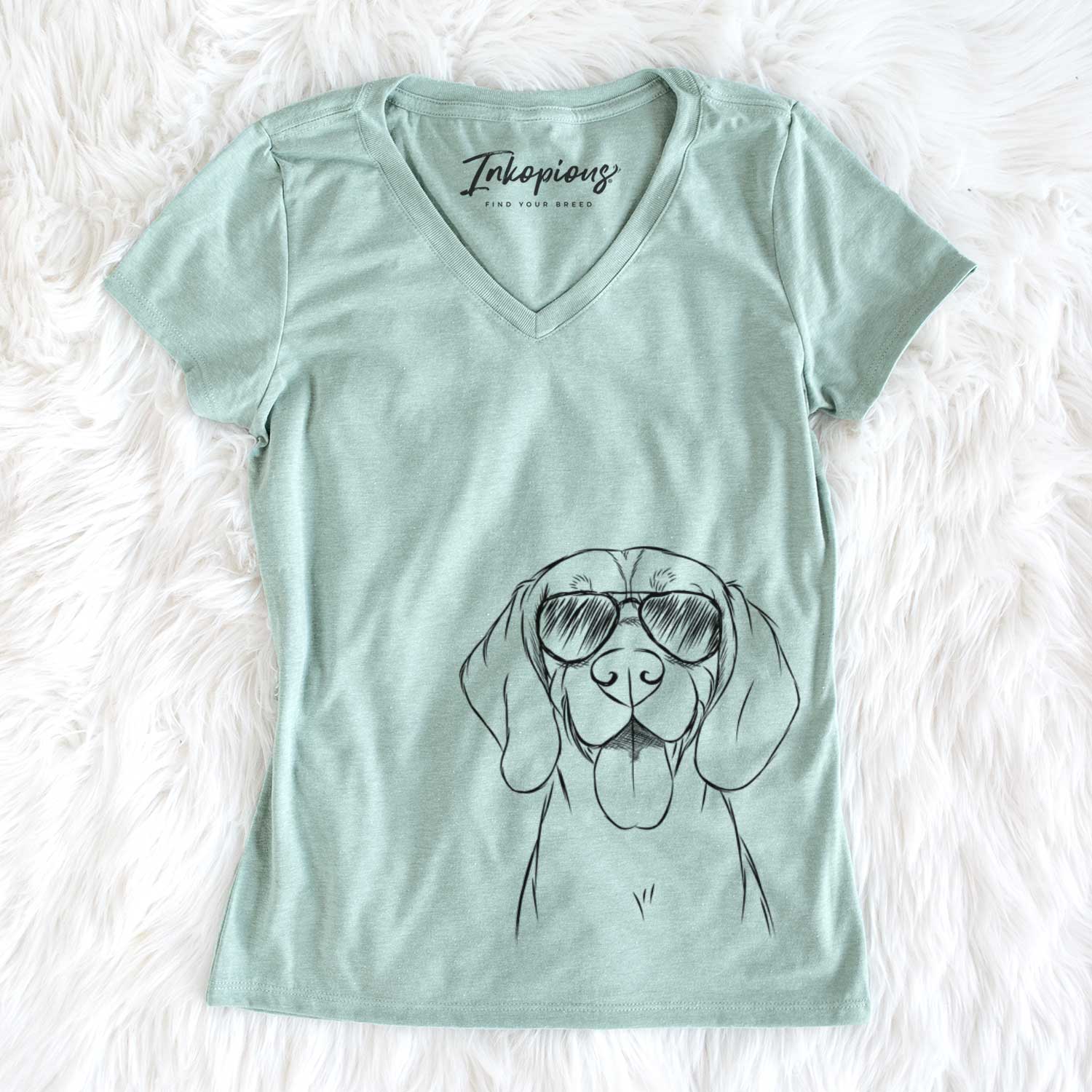 Aviator Bogie the Beagle - Women's V-neck Shirt