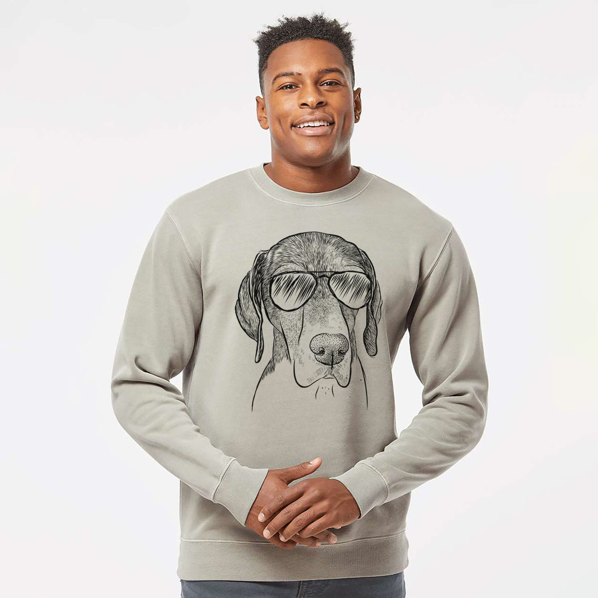 Aviator Bohdi the German Shorthaired Pointer - Unisex Pigment Dyed Crew Sweatshirt