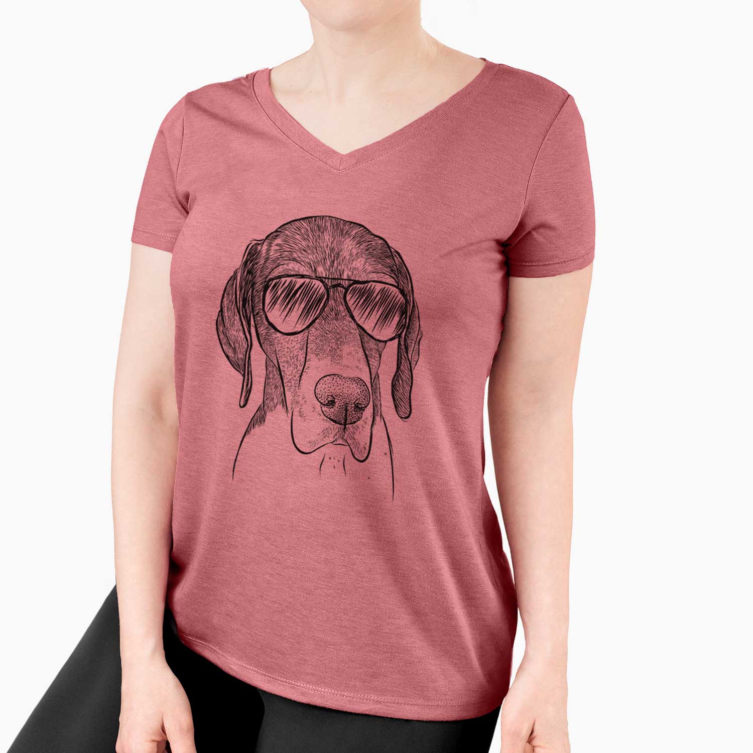 Aviator Bohdi the German Shorthaired Pointer - Women's V-neck Shirt