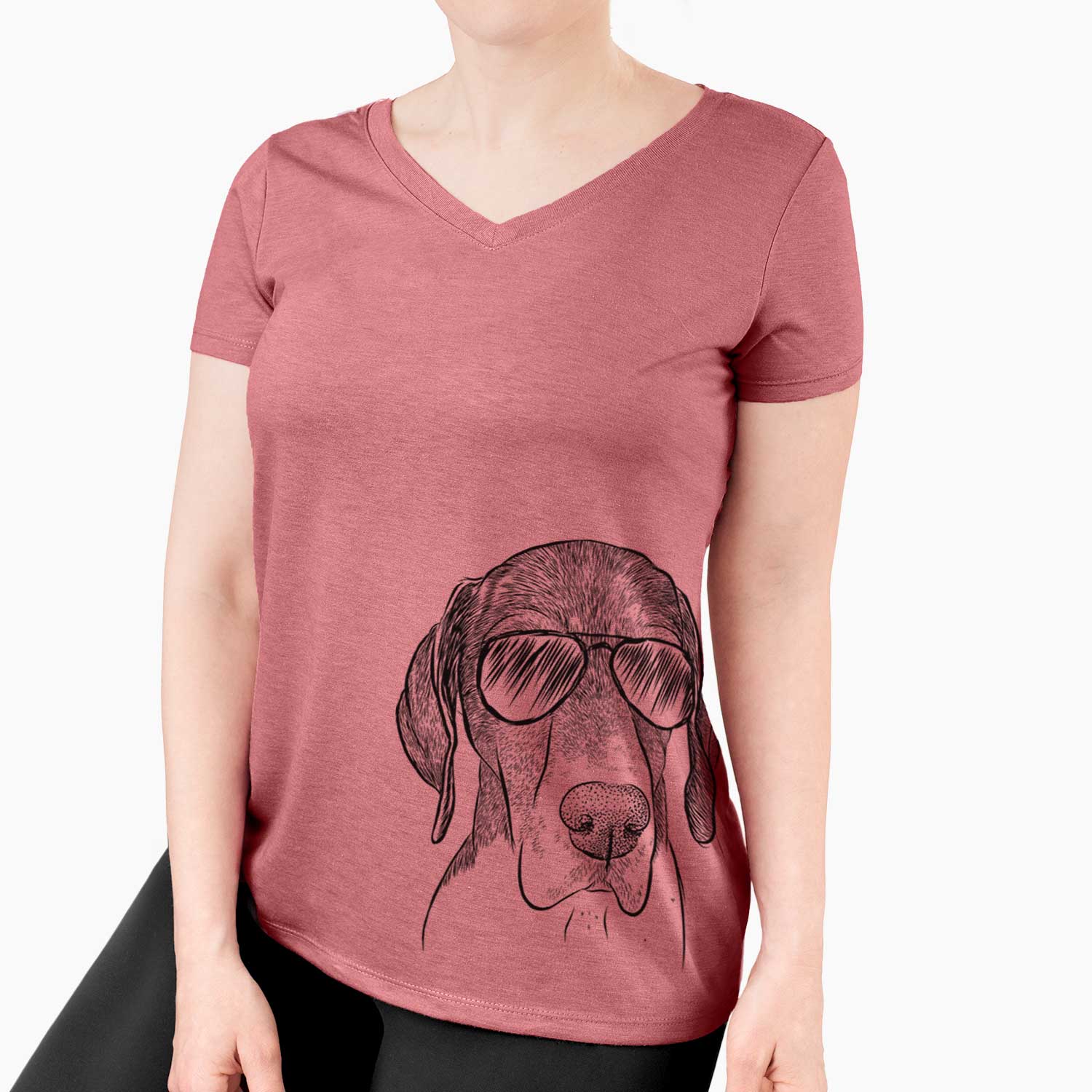 Aviator Bohdi the German Shorthaired Pointer - Women's V-neck Shirt