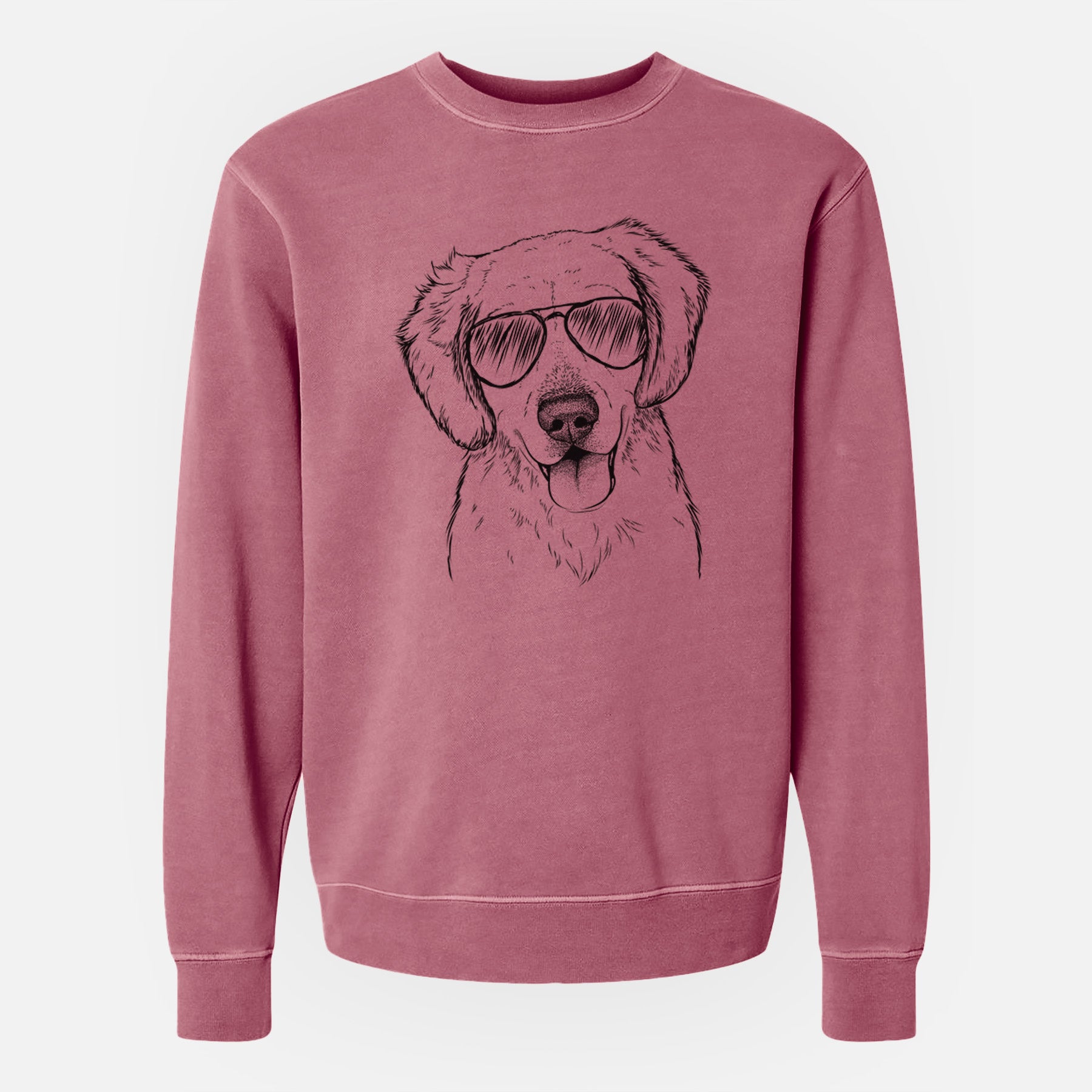 Aviator Bojo the Golden Retriever - Unisex Pigment Dyed Crew Sweatshirt