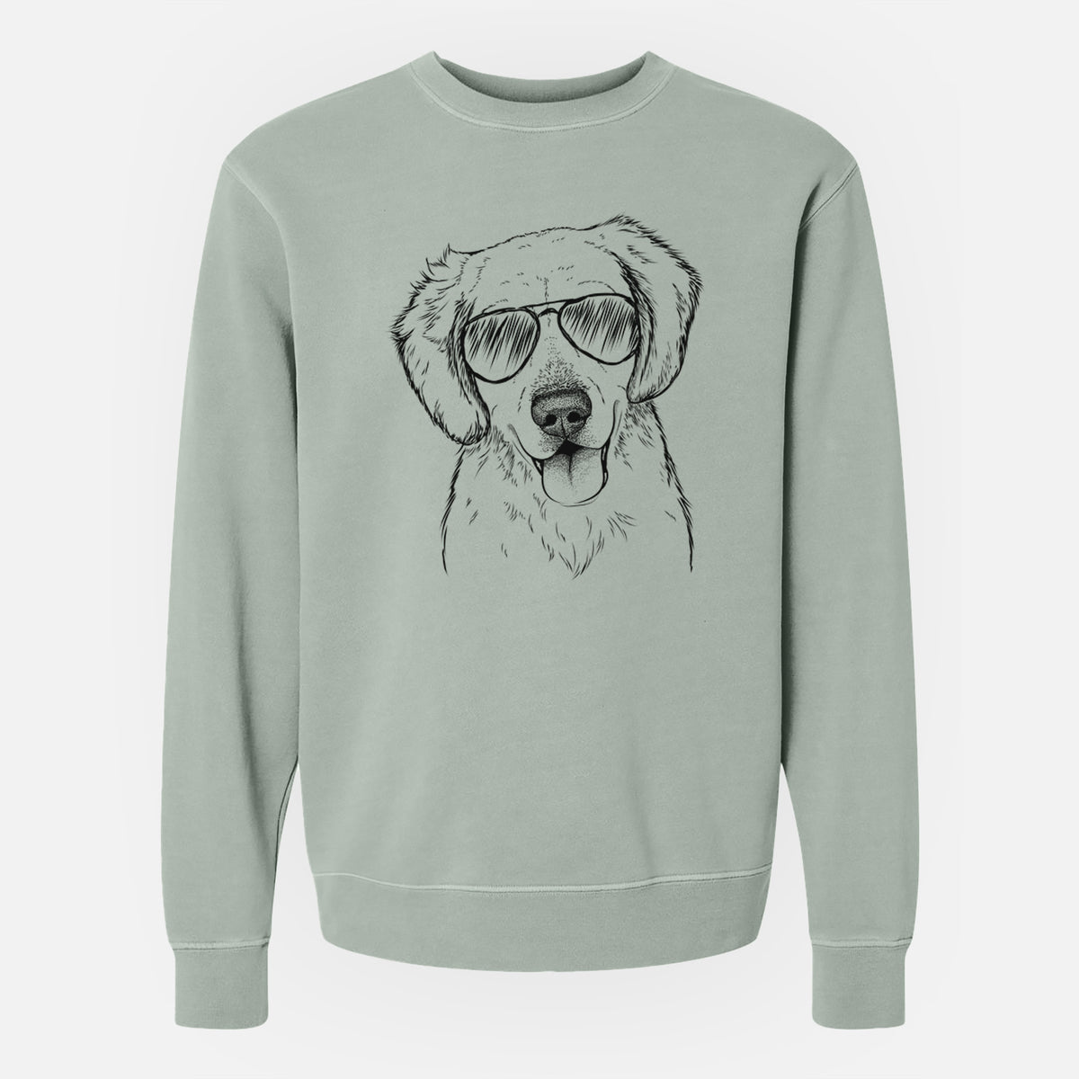 Aviator Bojo the Golden Retriever - Unisex Pigment Dyed Crew Sweatshirt