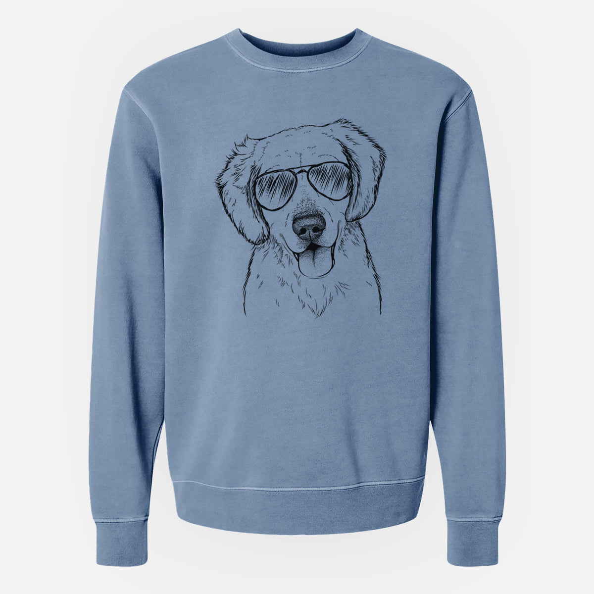 Aviator Bojo the Golden Retriever - Unisex Pigment Dyed Crew Sweatshirt