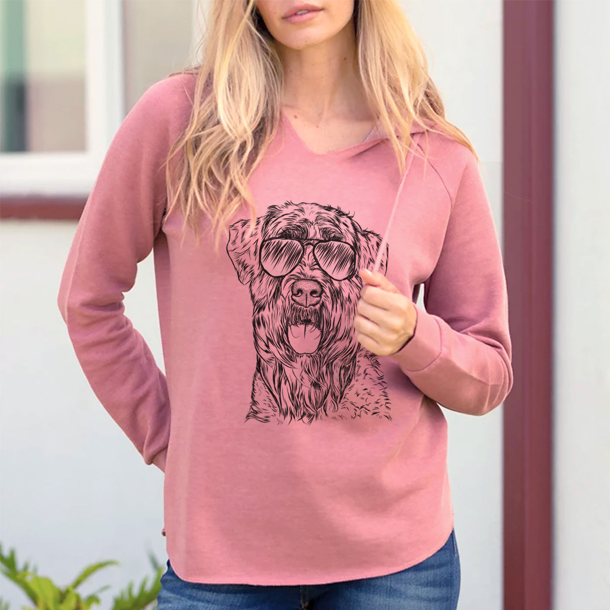 Aviator Bonnie the Bouvier Des Flandres - Cali Wave Hooded Sweatshirt