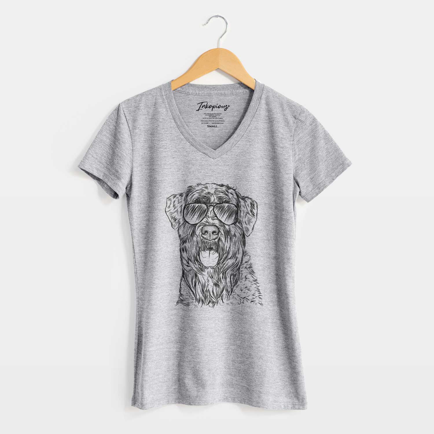 Aviator Bonnie the Bouvier Des Flandres - Women's V-neck Shirt