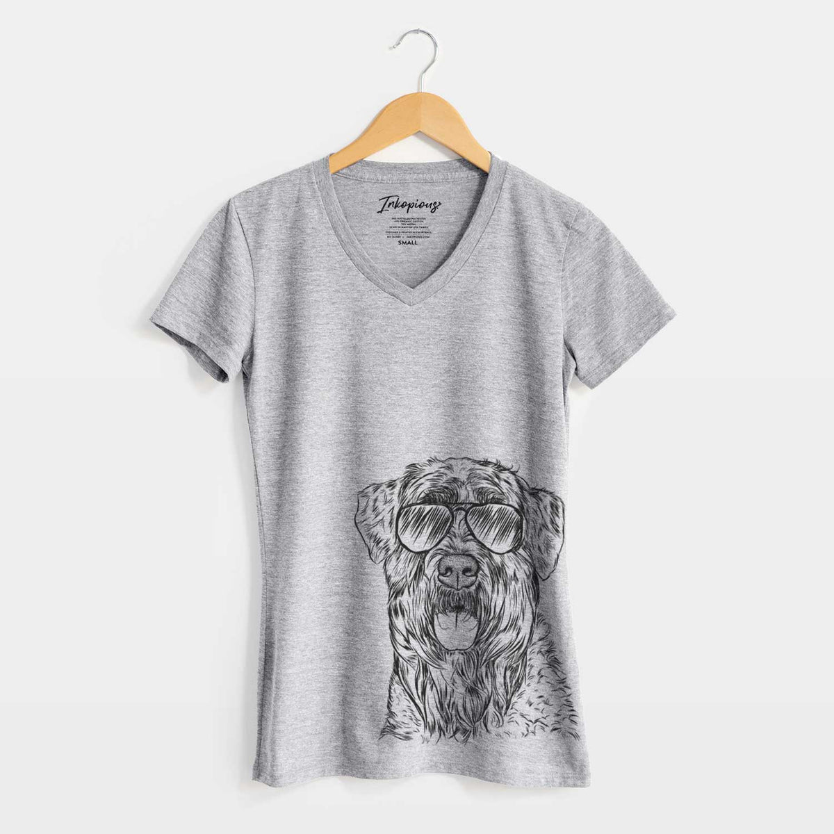 Aviator Bonnie the Bouvier Des Flandres - Women&#39;s V-neck Shirt