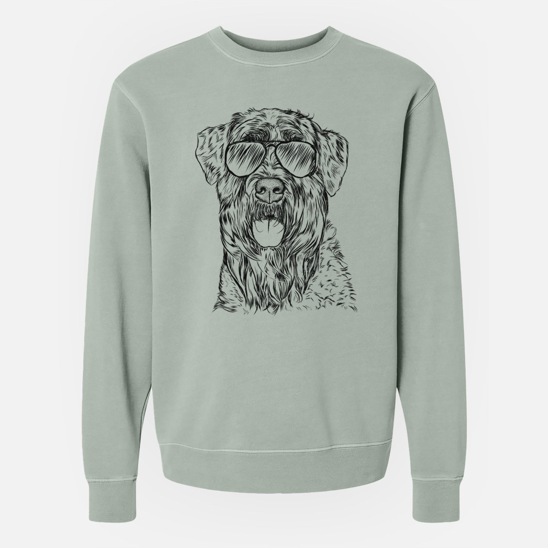 Aviator Bonnie the Bouvier Des Flandres - Unisex Pigment Dyed Crew Sweatshirt